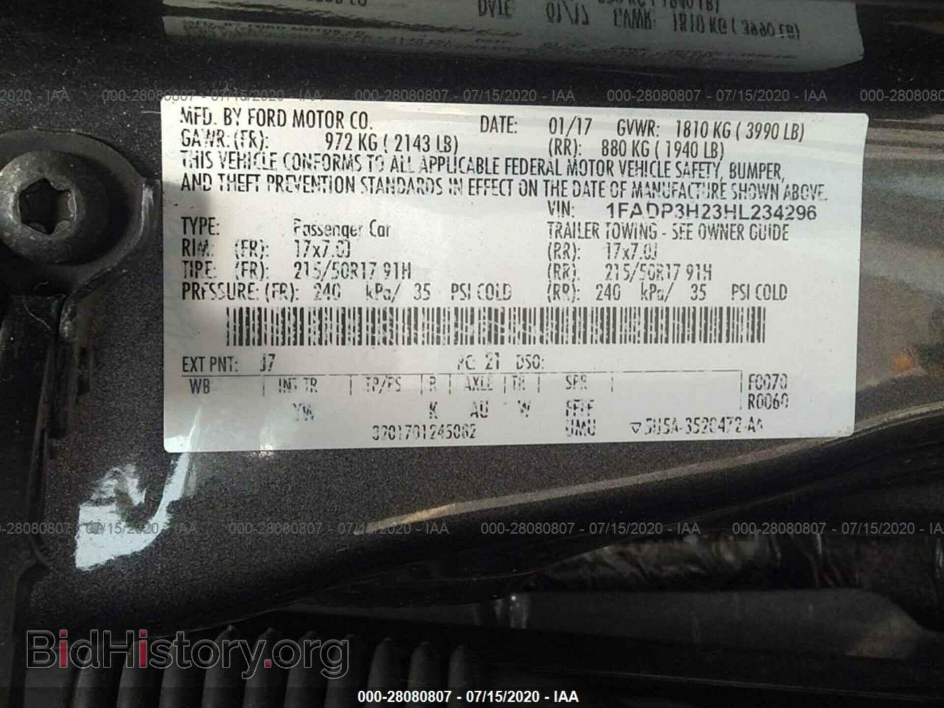 2017 FORD FOCUS - VIN: 1FADP3H23HL234296 - Photo 9