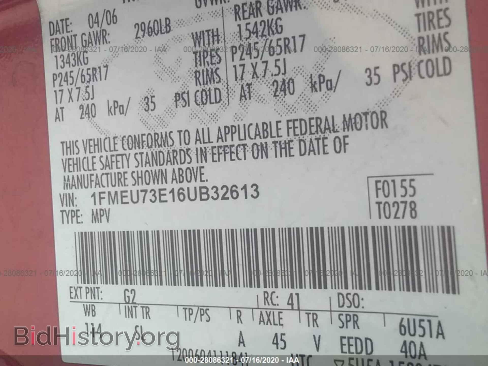 2006 FORD EXPLORER - VIN: 1FMEU73E16UB32613 - Photo 9
