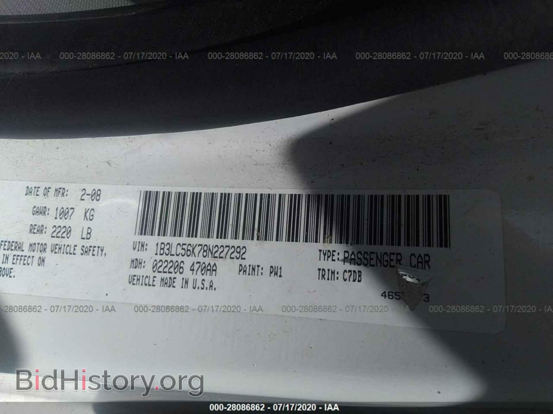 2008 DODGE AVENGER - VIN: 1B3LC56K78N227292 - Фото 9