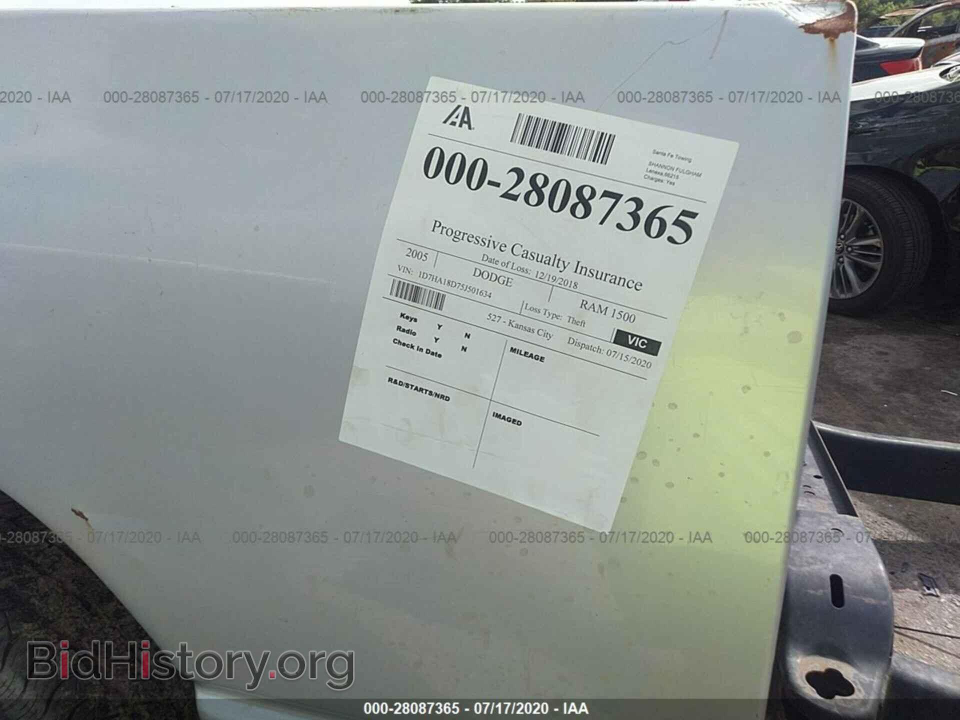 2005 DODGE RAM 1500 - VIN: 1D7HA18D75J501634 - Фото 9