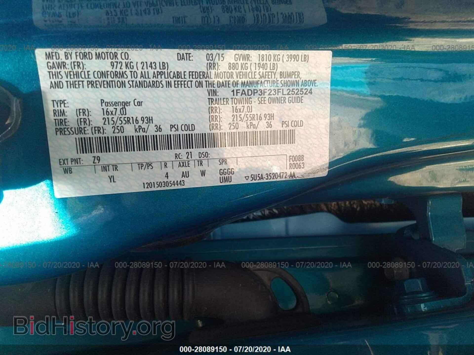 2015 FORD FOCUS - VIN: 1FADP3F23FL252524 - Photo 9