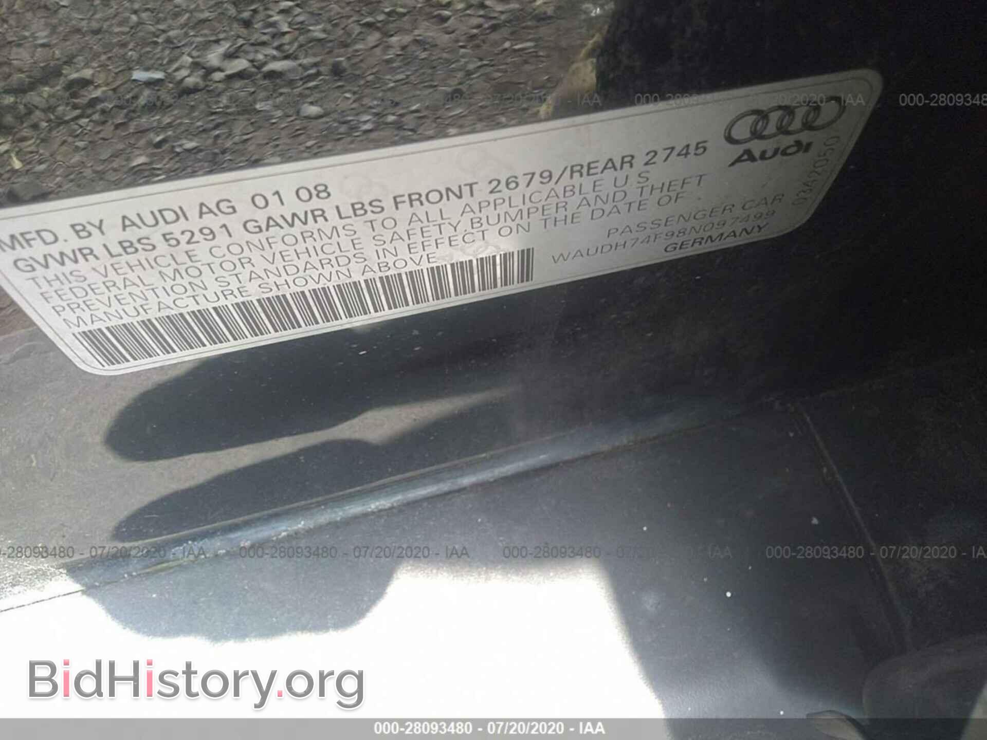 2008 AUDI A6 - VIN: WAUDH74F98N097499 - Фото 9