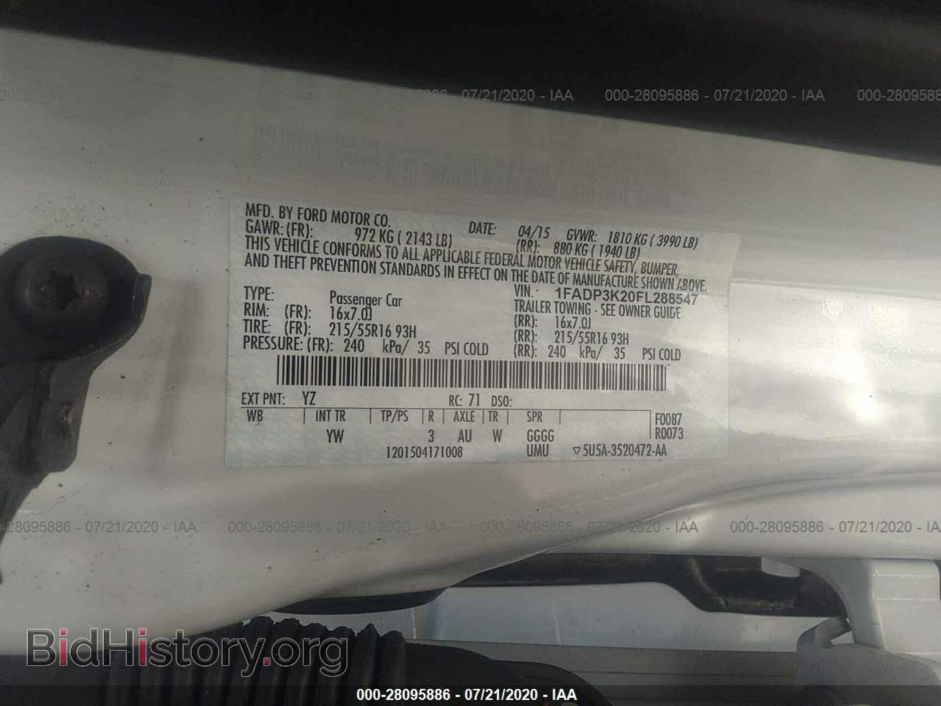 2015 FORD FOCUS - VIN: 1FADP3K20FL288547 - Фото 9