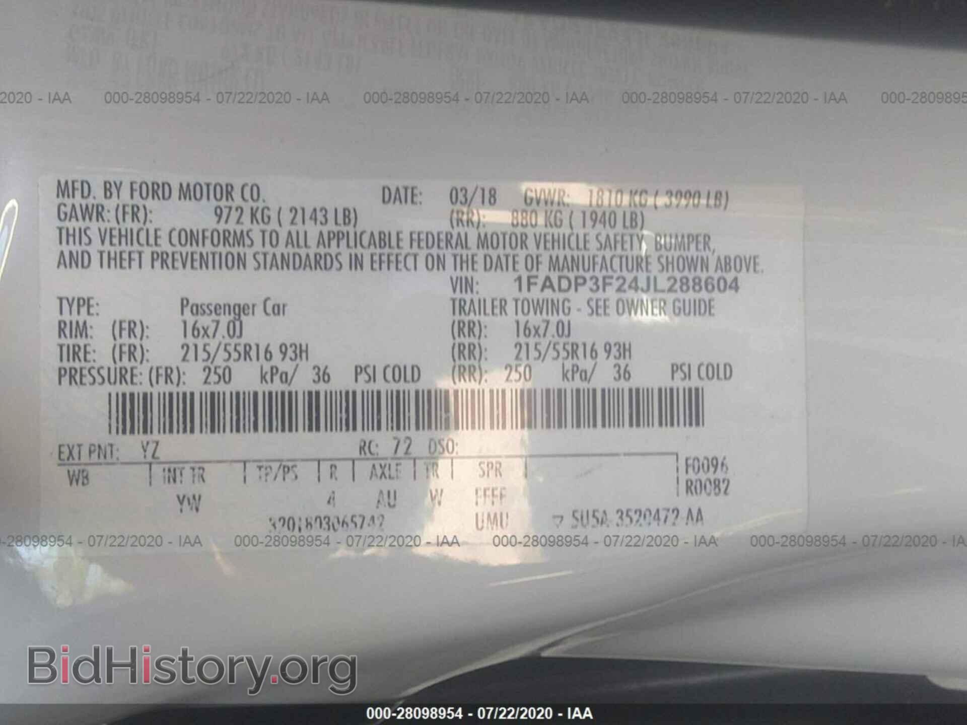 2018 FORD FOCUS - VIN: 1FADP3F24JL288604 - Фото 9