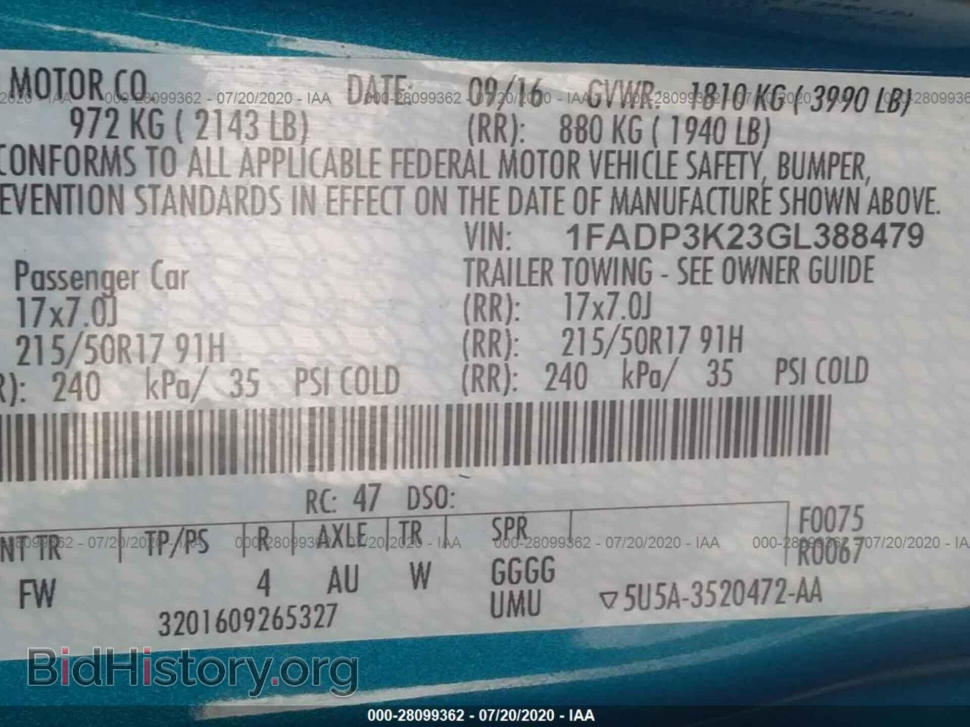 2016 FORD FOCUS - VIN: 1FADP3K23GL388479 - Photo 9