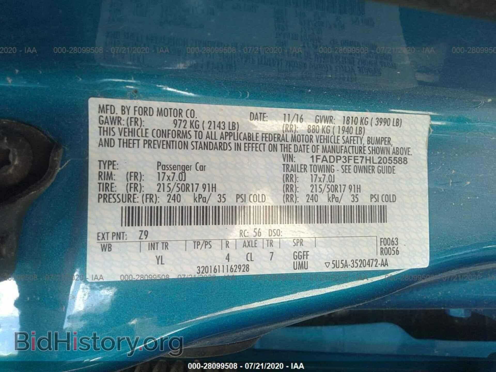 2017 FORD FOCUS - VIN: 1FADP3FE7HL205588 - Photo 9