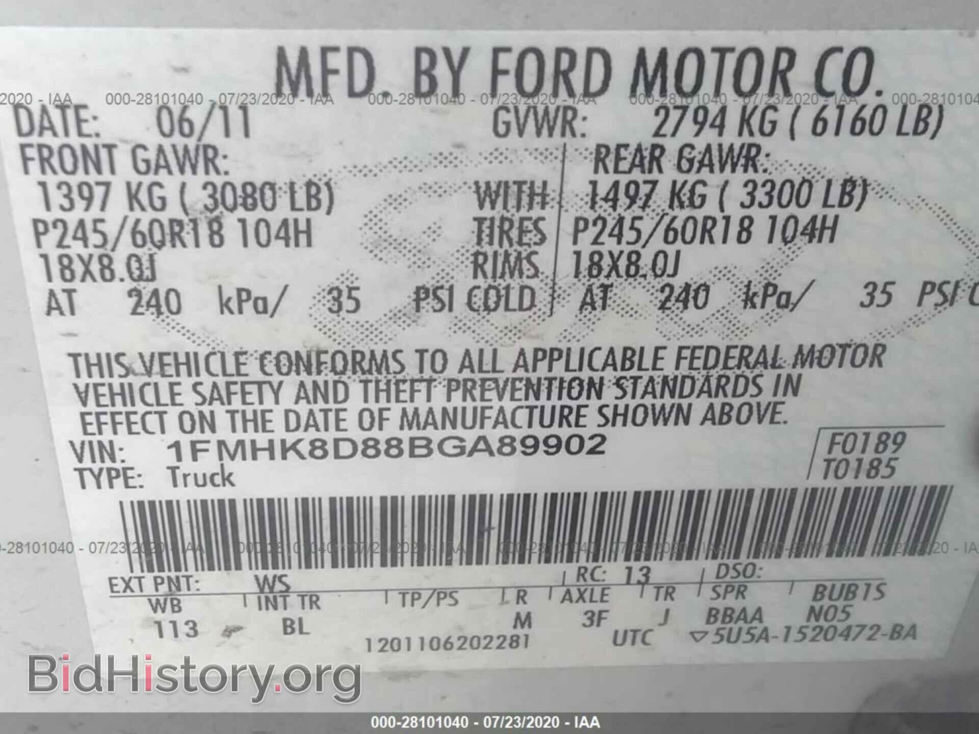 2011 FORD EXPLORER - VIN: 1FMHK8D88BGA89902 - Фото 9