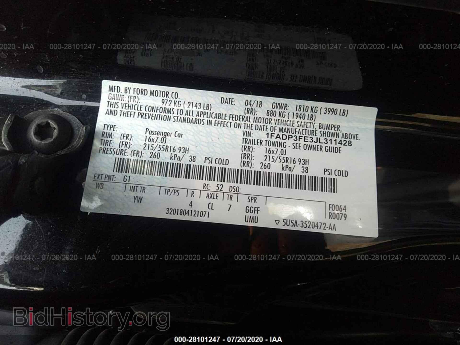 2018 FORD FOCUS - VIN: 1FADP3FE3JL311428 - Фото 9