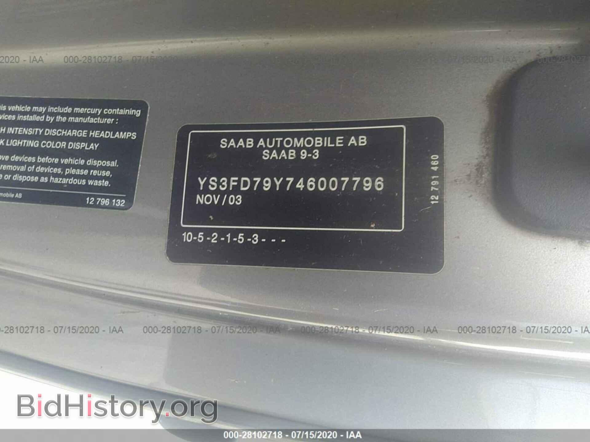 2004 SAAB 9-3 - VIN: YS3FD79Y746007796 - Photo 9