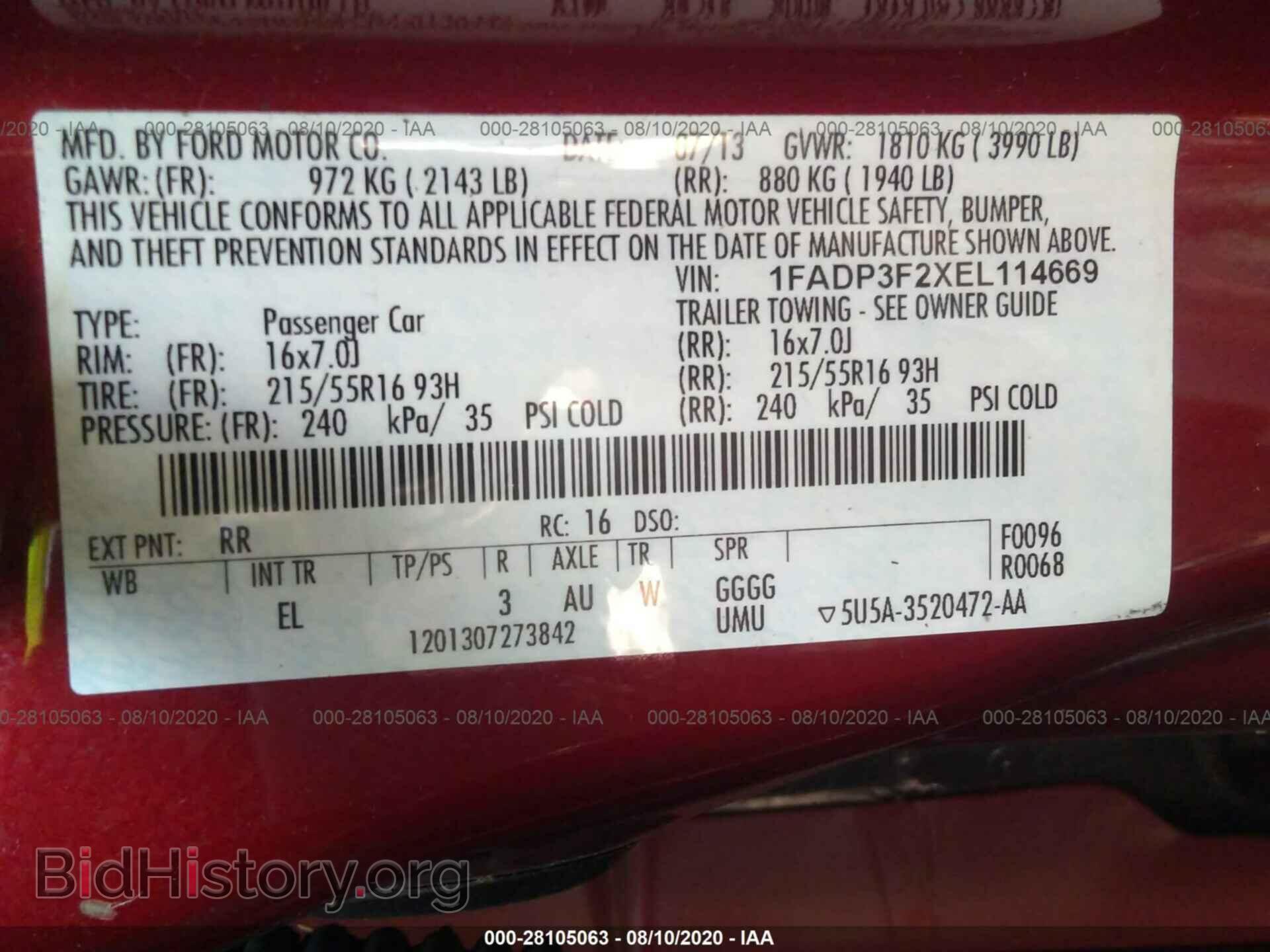 2014 FORD FOCUS - VIN: 1FADP3F2XEL114669 - Фото 9