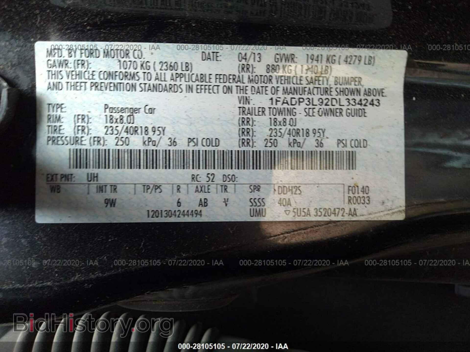 2013 FORD FOCUS - VIN: 1FADP3L92DL334243 - Photo 9