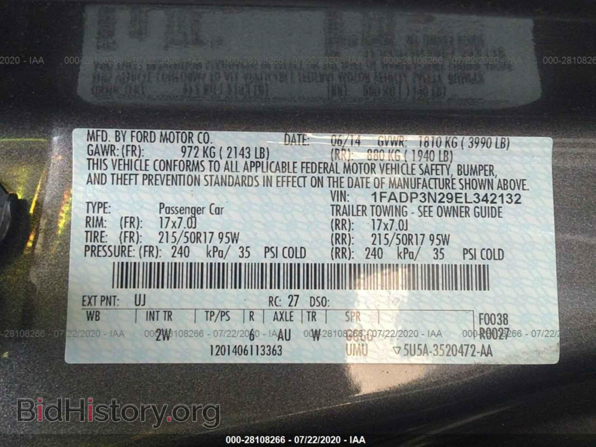 2014 FORD FOCUS - VIN: 1FADP3N29EL342132 - Фото 9