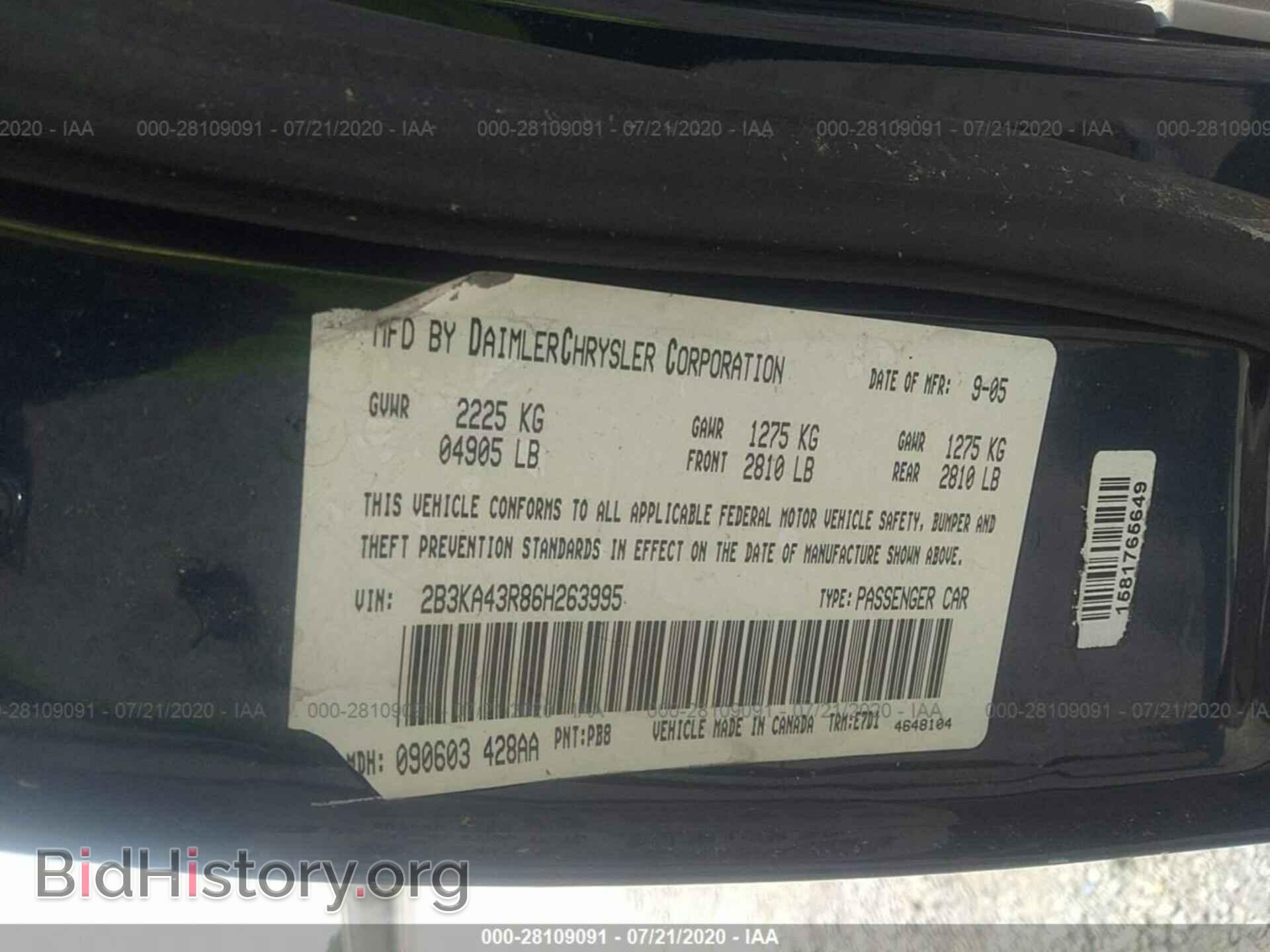 2006 DODGE CHARGER - VIN: 2B3KA43R86H263995 - Фото 9