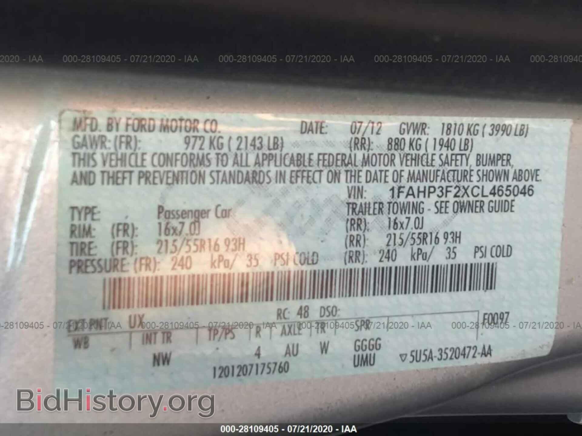 2012 FORD FOCUS - VIN: 1FAHP3F2XCL465046 - Photo 9
