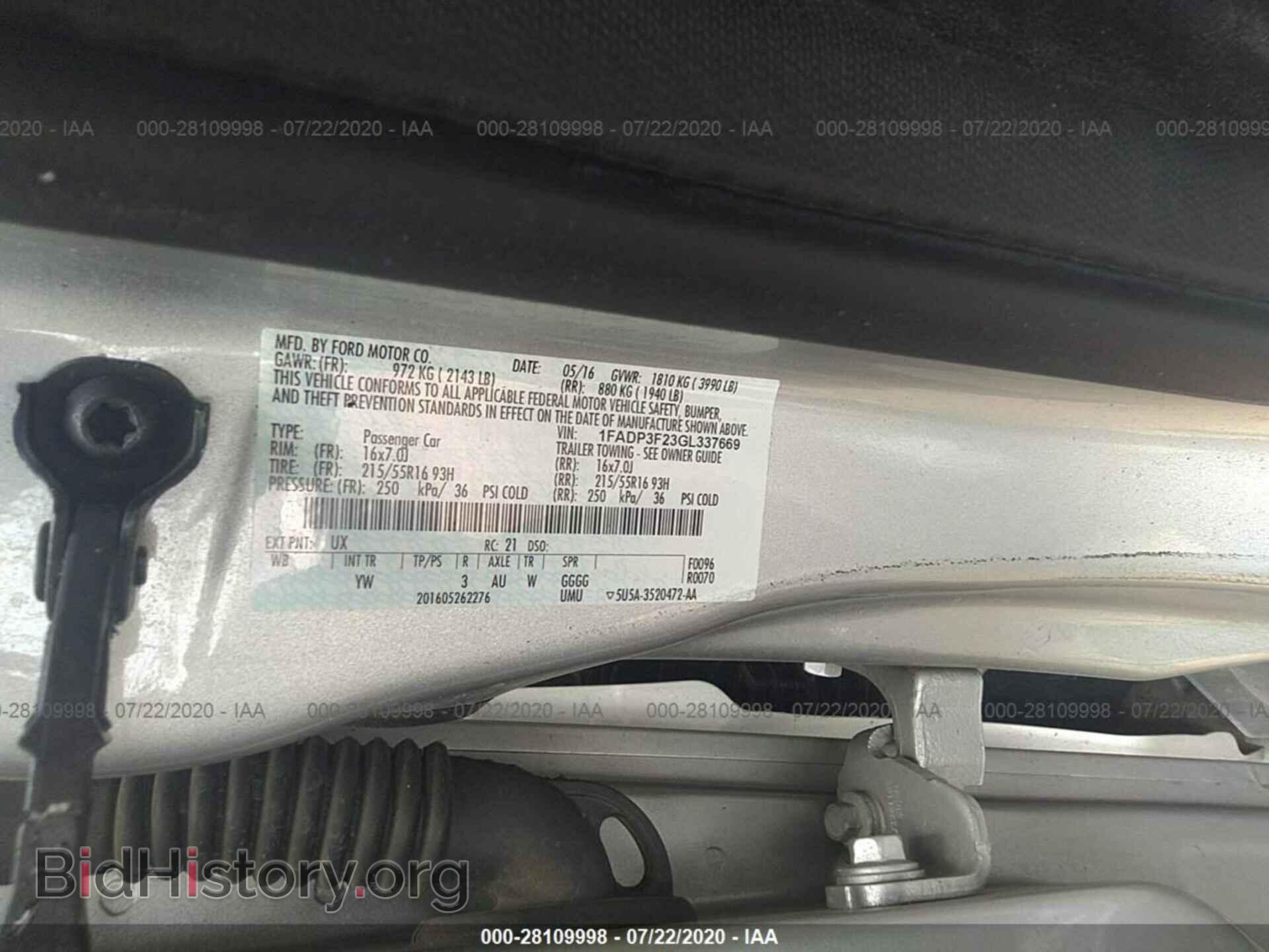 2016 FORD FOCUS - VIN: 1FADP3F23GL337669 - Photo 9