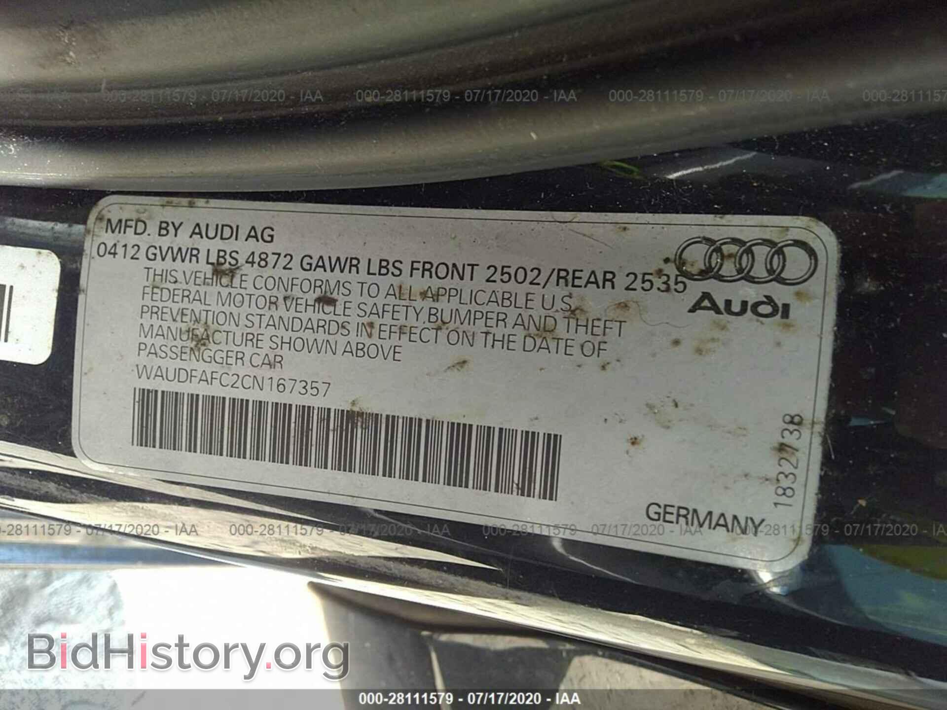 2012 AUDI A6 - VIN: WAUDFAFC2CN167357 - Фото 9