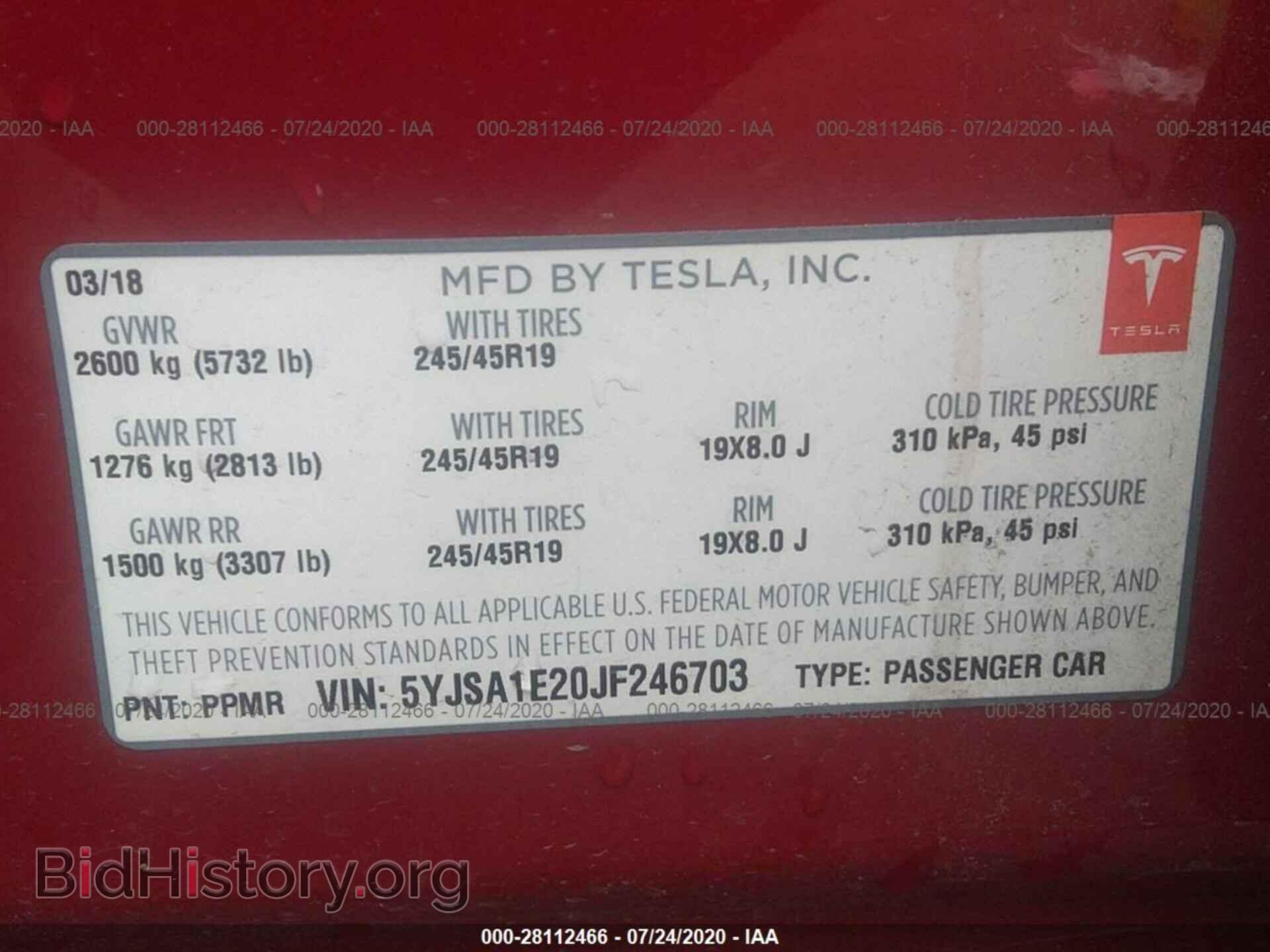 2018 TESLA MODEL S - VIN: 5YJSA1E20JF246703 - Photo 9