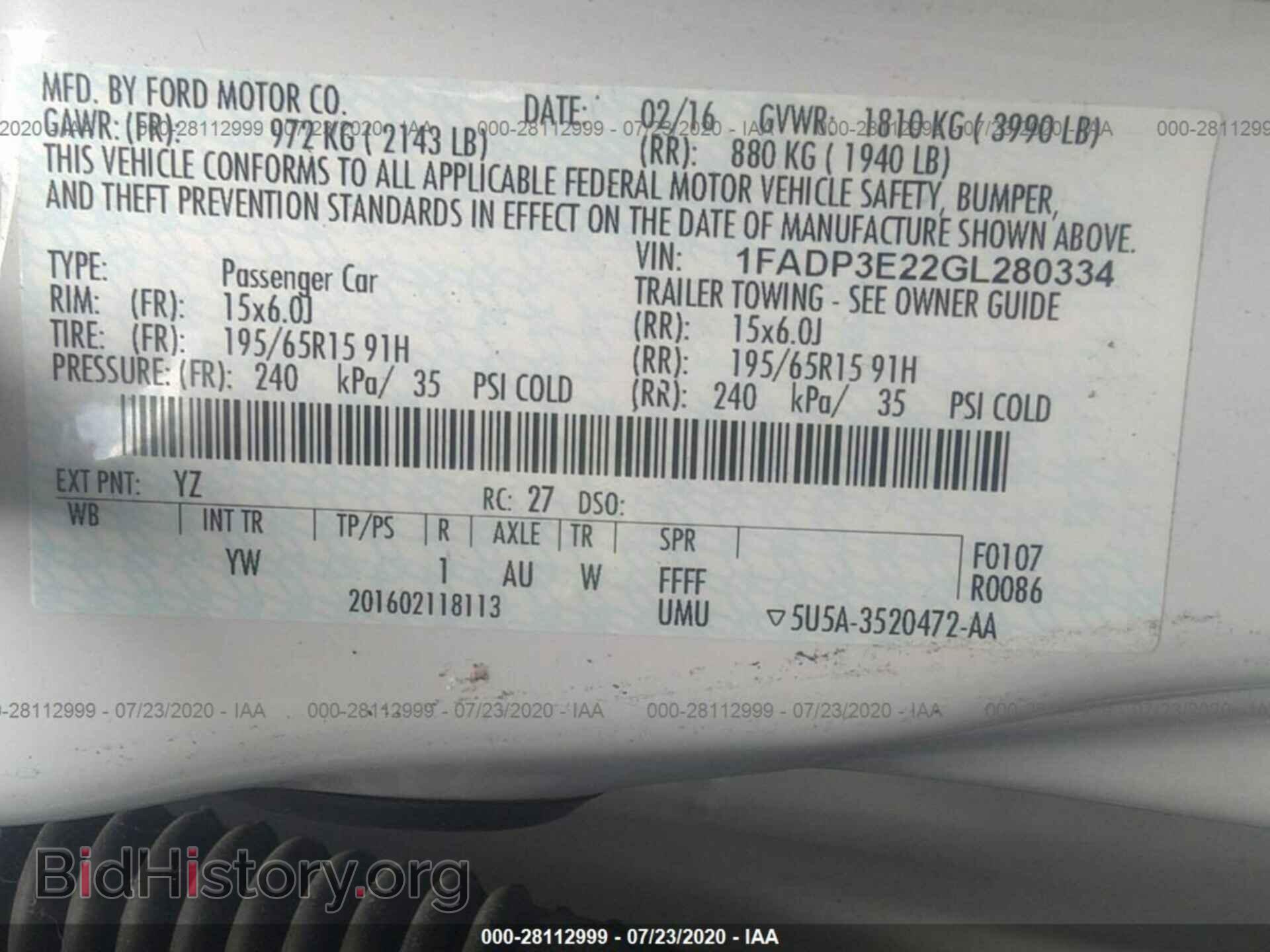 2016 FORD FOCUS - VIN: 1FADP3E22GL280334 - Photo 9