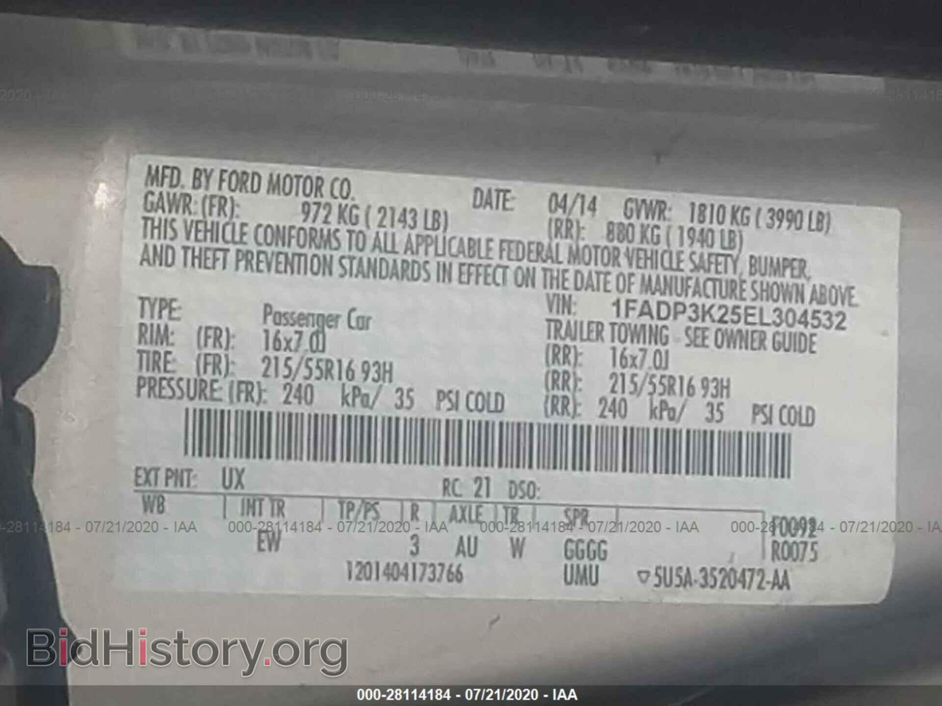 2014 FORD FOCUS - VIN: 1FADP3K25EL304532 - Photo 9