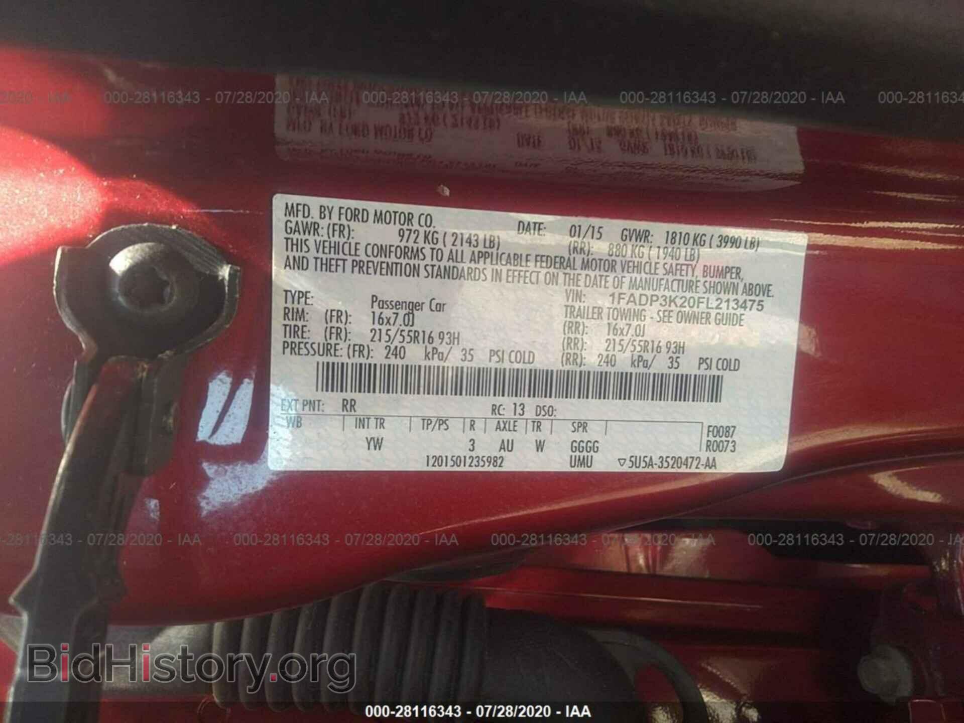 2015 FORD FOCUS - VIN: 1FADP3K20FL213475 - Фото 9