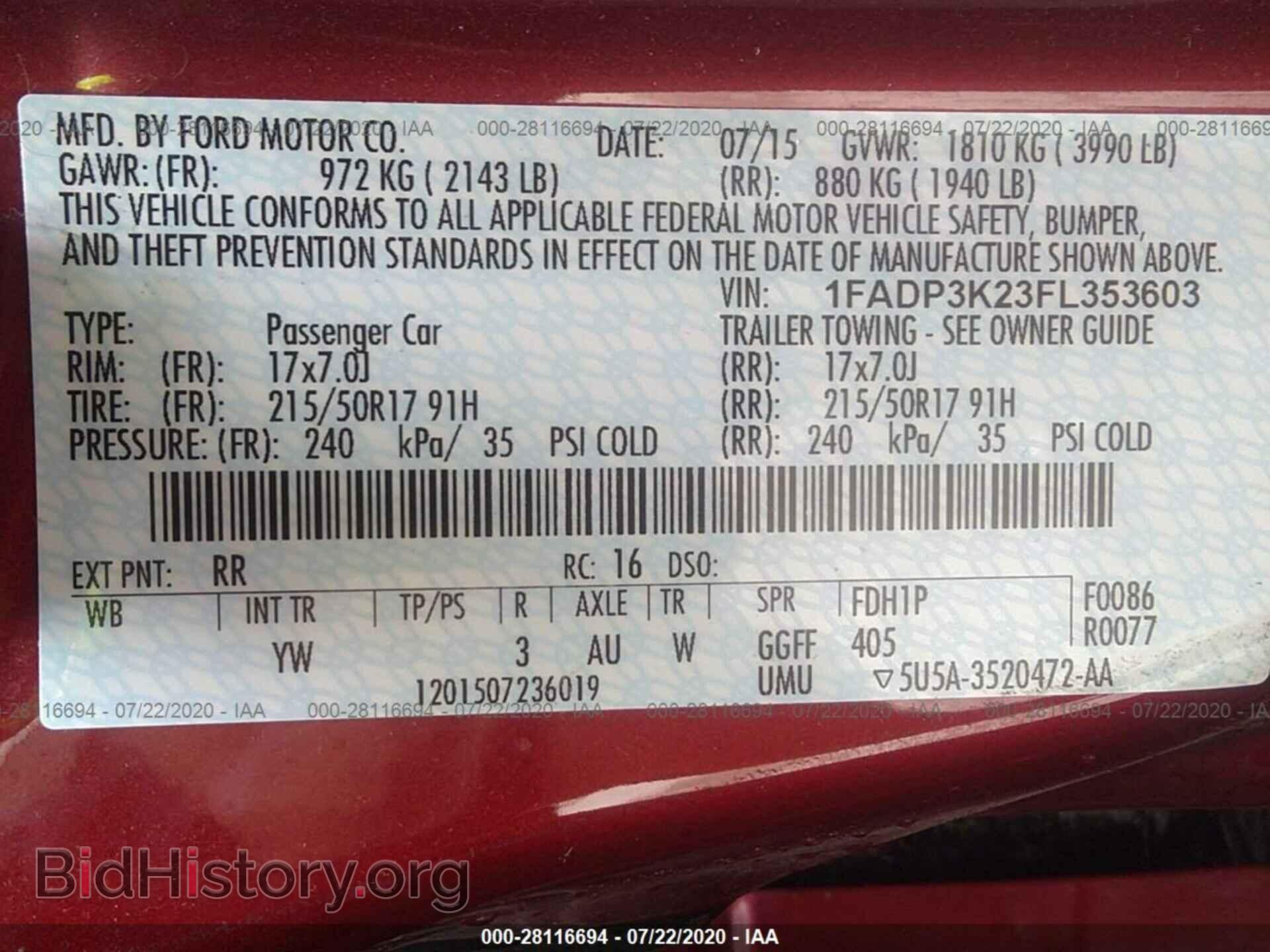 2015 FORD FOCUS - VIN: 1FADP3K23FL353603 - Photo 9