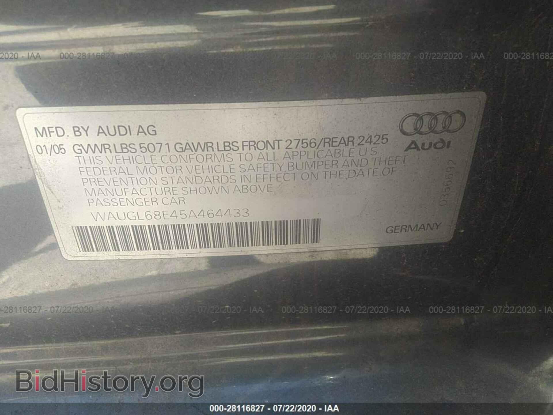 2005 AUDI S4 - VIN: WAUGL68E45A464433 - Photo 9