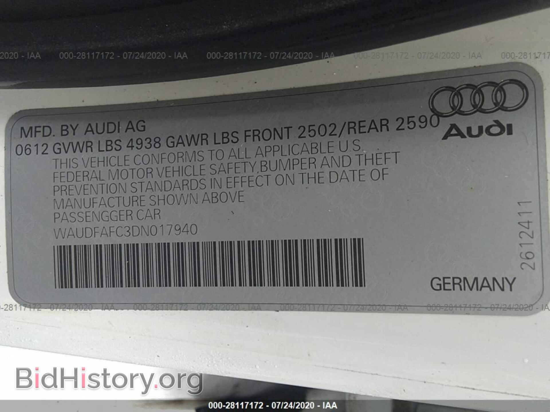 2013 AUDI A6 - VIN: WAUDFAFC3DN017940 - Фото 9