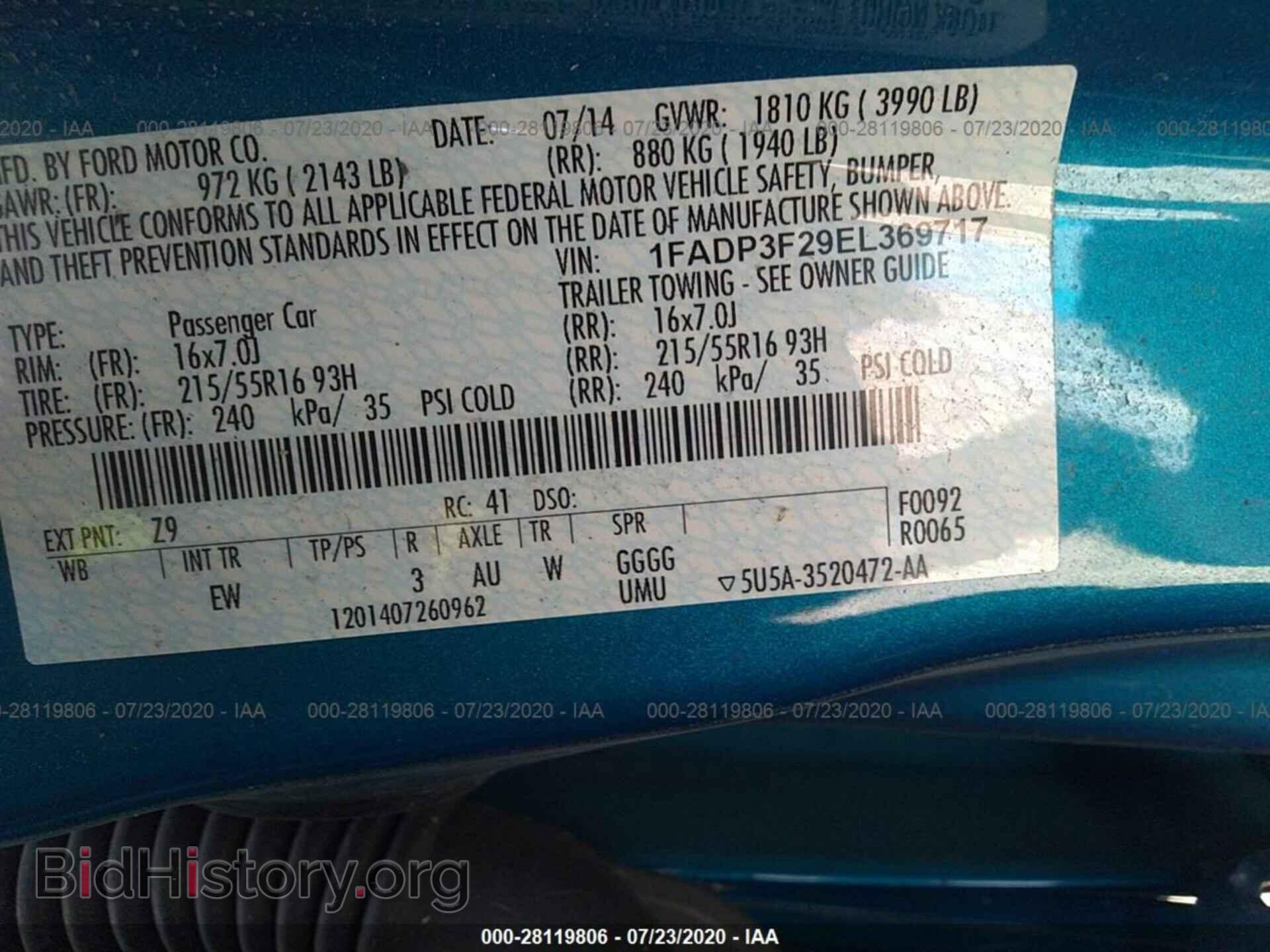 2014 FORD FOCUS - VIN: 1FADP3F29EL369717 - Photo 9