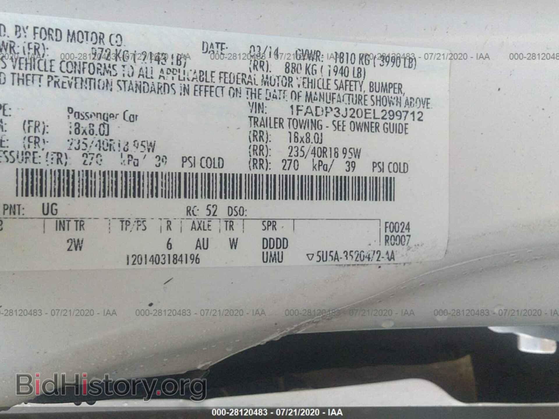 2014 FORD FOCUS - VIN: 1FADP3J20EL299712 - Фото 9