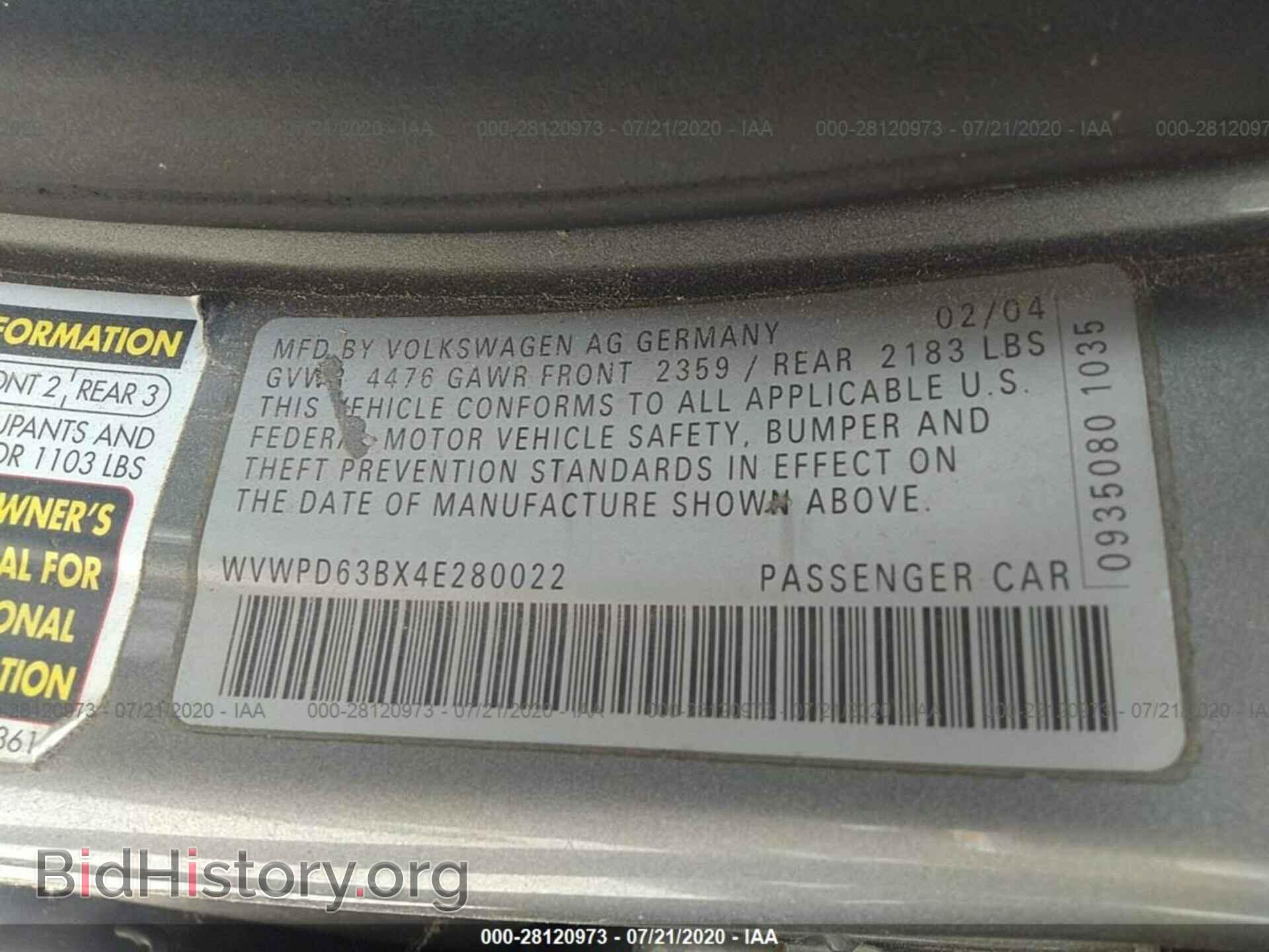2004 VOLKSWAGEN PASSAT - VIN: WVWPD63BX4E280022 - Photo 9