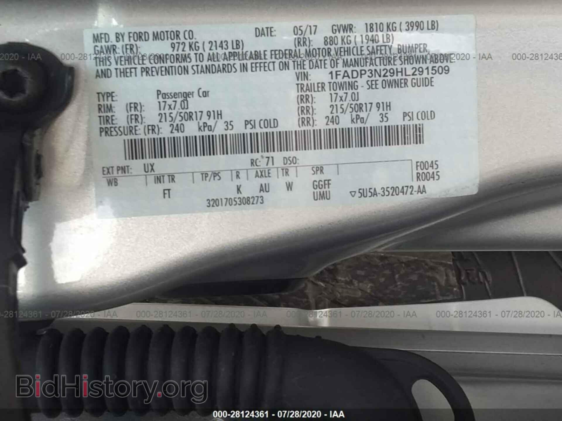2017 FORD FOCUS - VIN: 1FADP3N29HL291509 - Photo 9