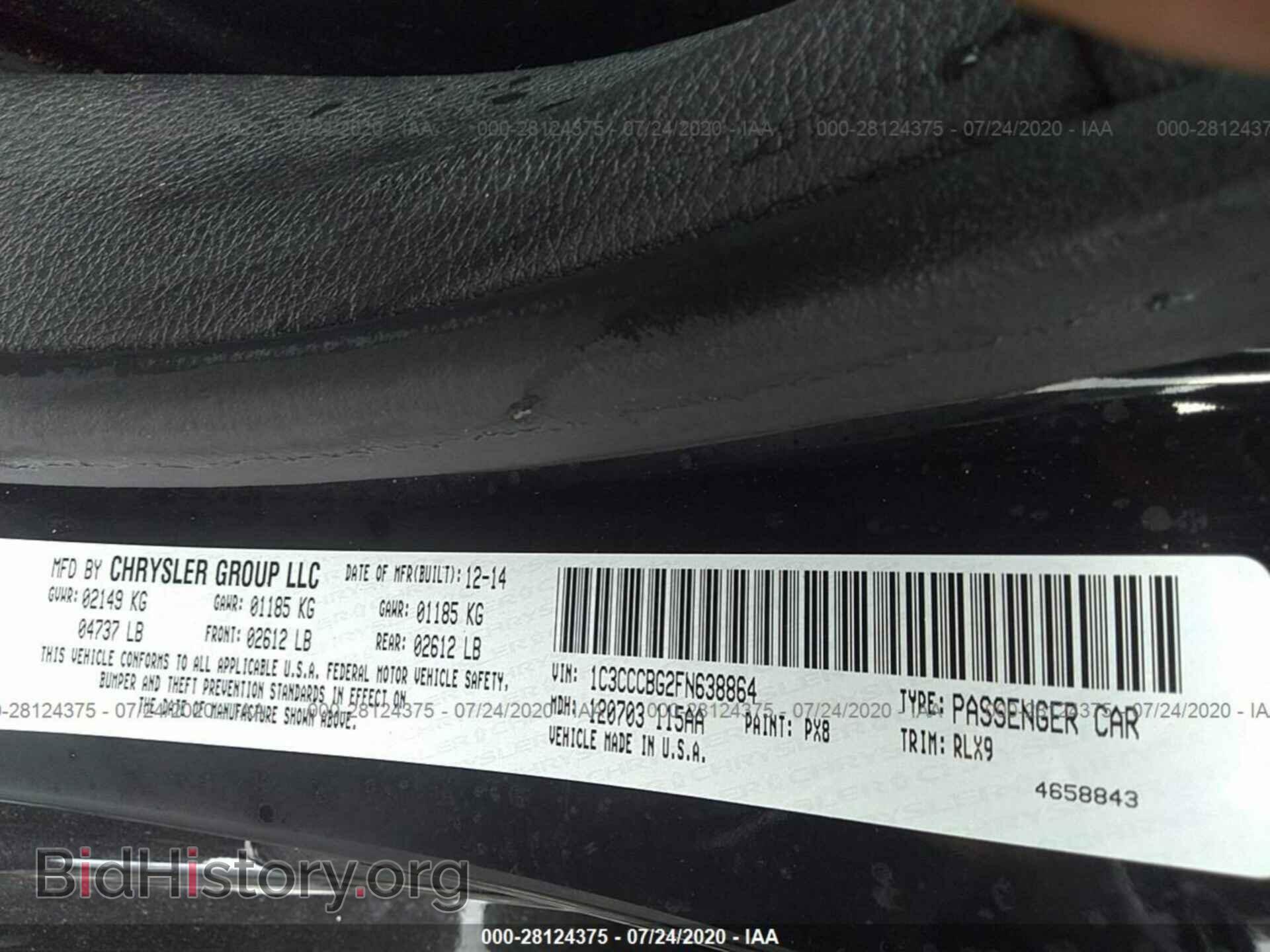 2015 CHRYSLER 200 - VIN: 1C3CCCBG2FN638864 - Photo 9