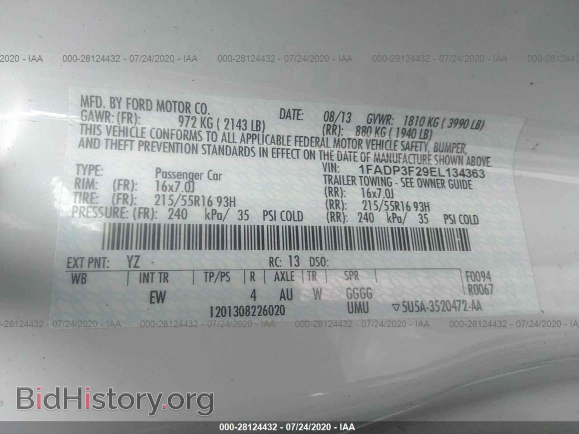 2014 FORD FOCUS - VIN: 1FADP3F29EL134363 - Фото 9