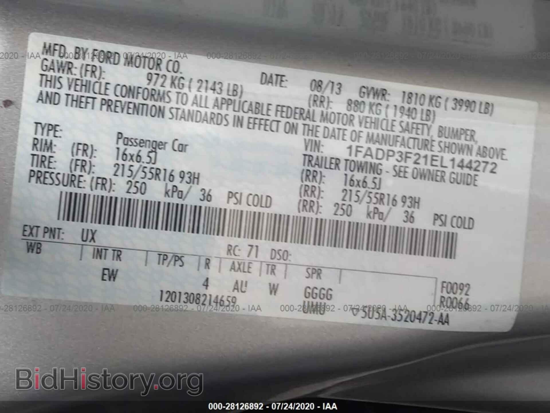 2014 FORD FOCUS - VIN: 1FADP3F21EL144272 - Фото 9