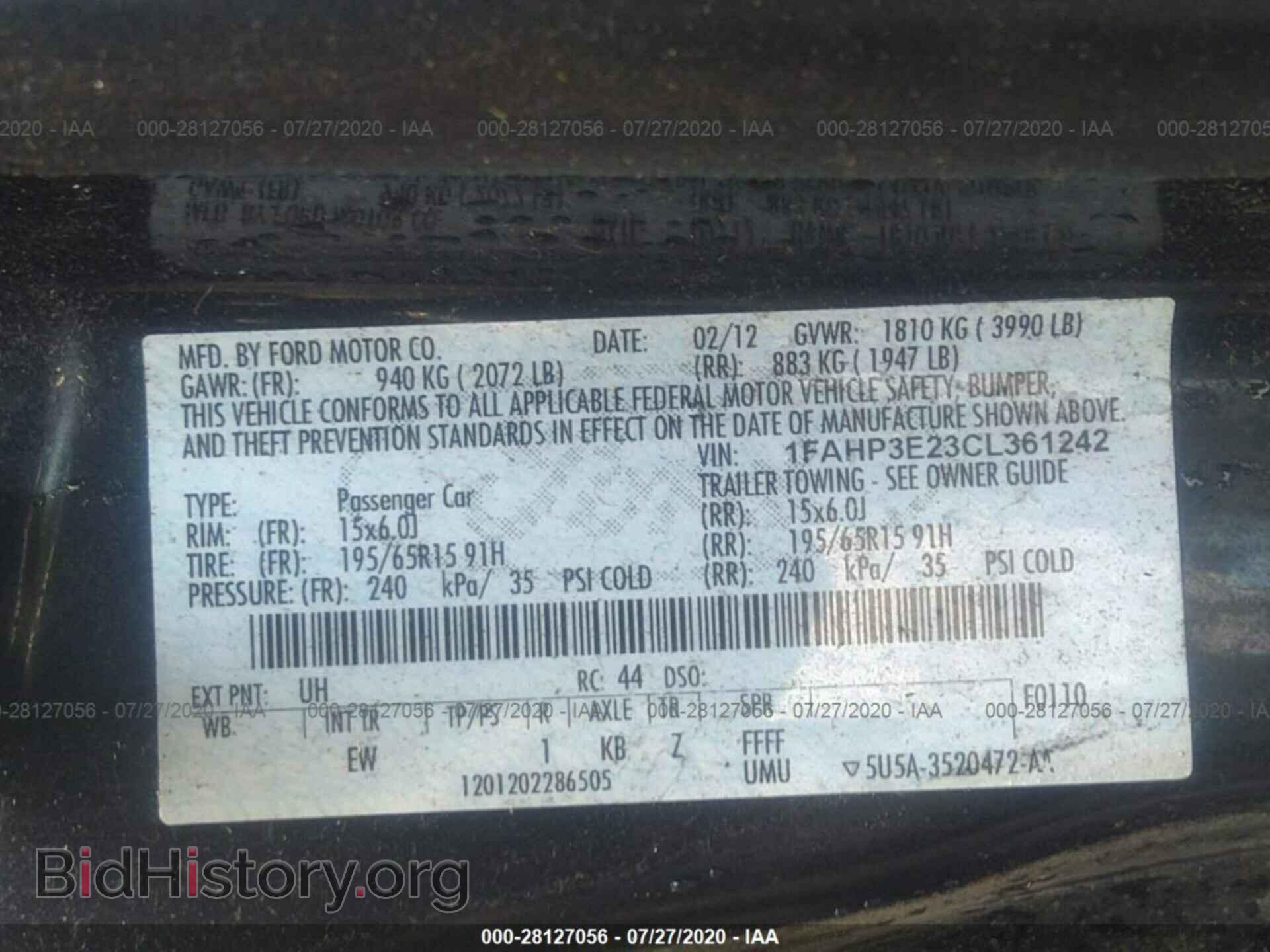 2012 FORD FOCUS - VIN: 1FAHP3E23CL361242 - Photo 9