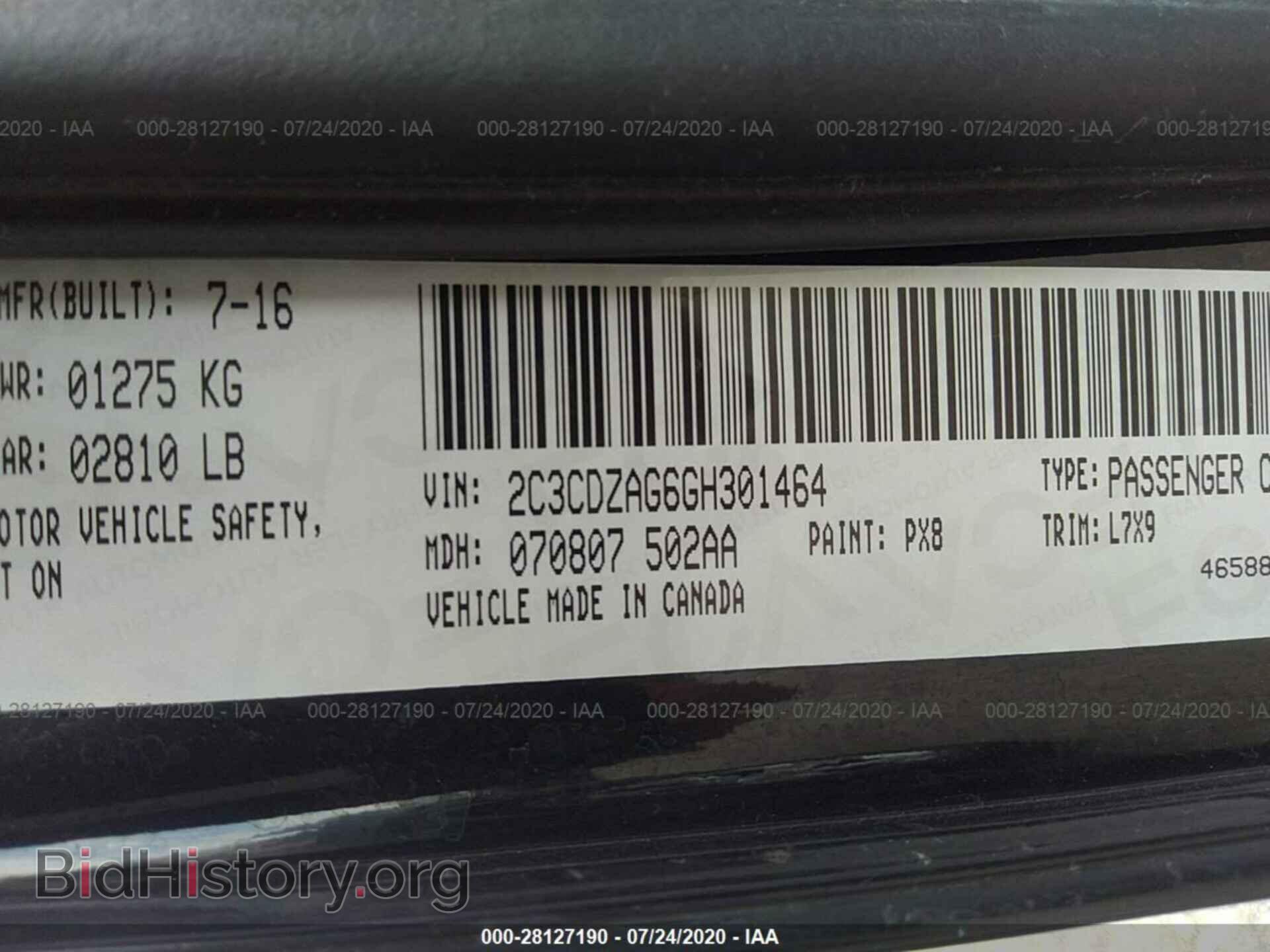 2016 DODGE CHALLENGER - VIN: 2C3CDZAG6GH301464 - Photo 9