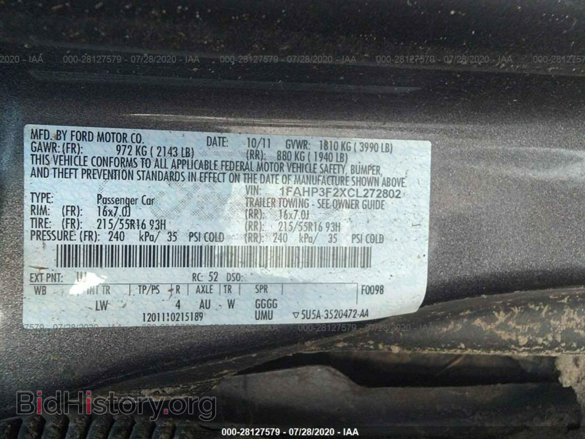 2012 FORD FOCUS - VIN: 1FAHP3F2XCL272802 - Photo 9