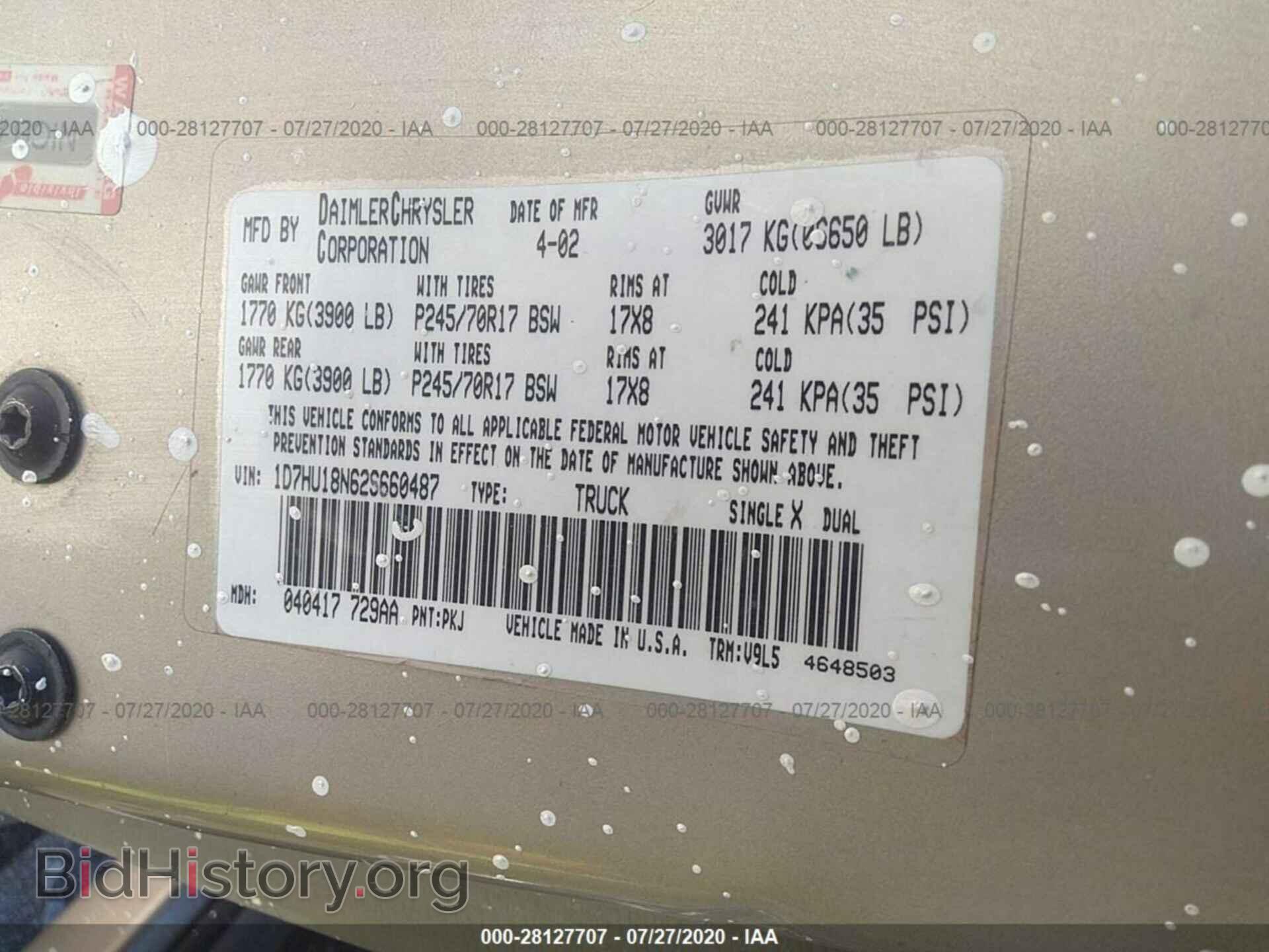 2002 DODGE RAM 1500 - VIN: 1D7HU18N62S660487 - Photo 9
