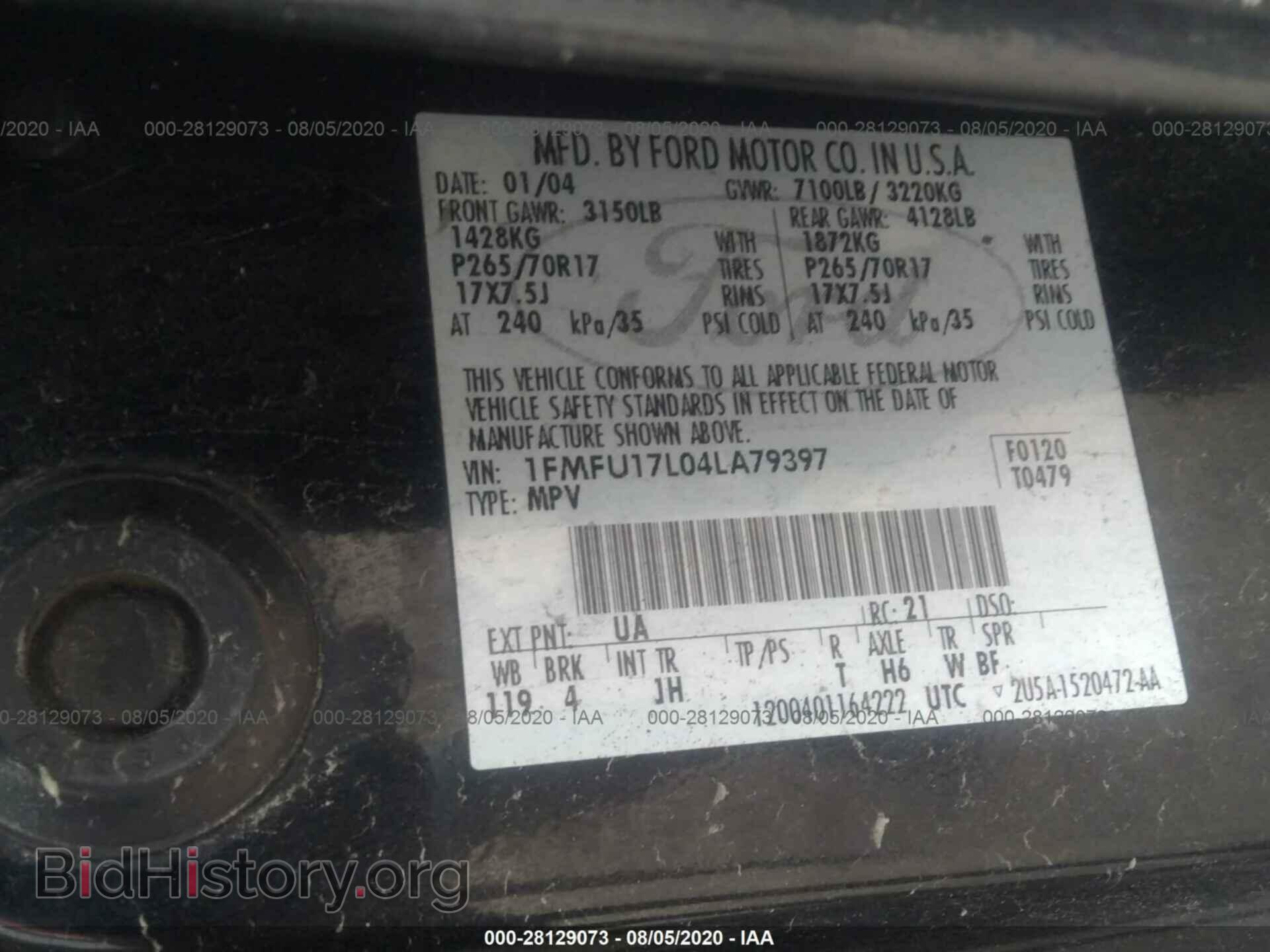 2004 FORD EXPEDITION - VIN: 1FMFU17L04LA79397 - Фото 9