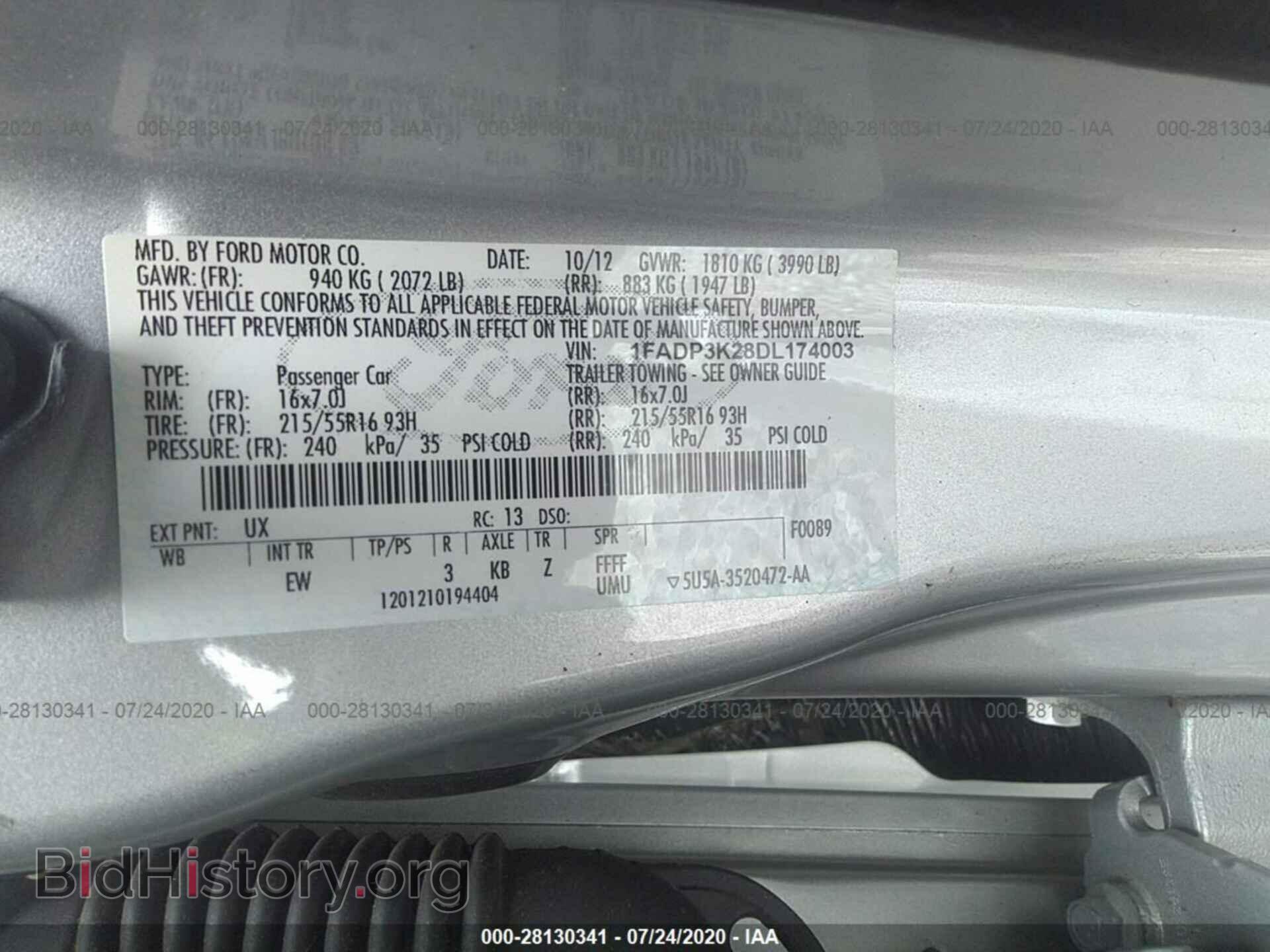 2013 FORD FOCUS - VIN: 1FADP3K28DL174003 - Фото 9
