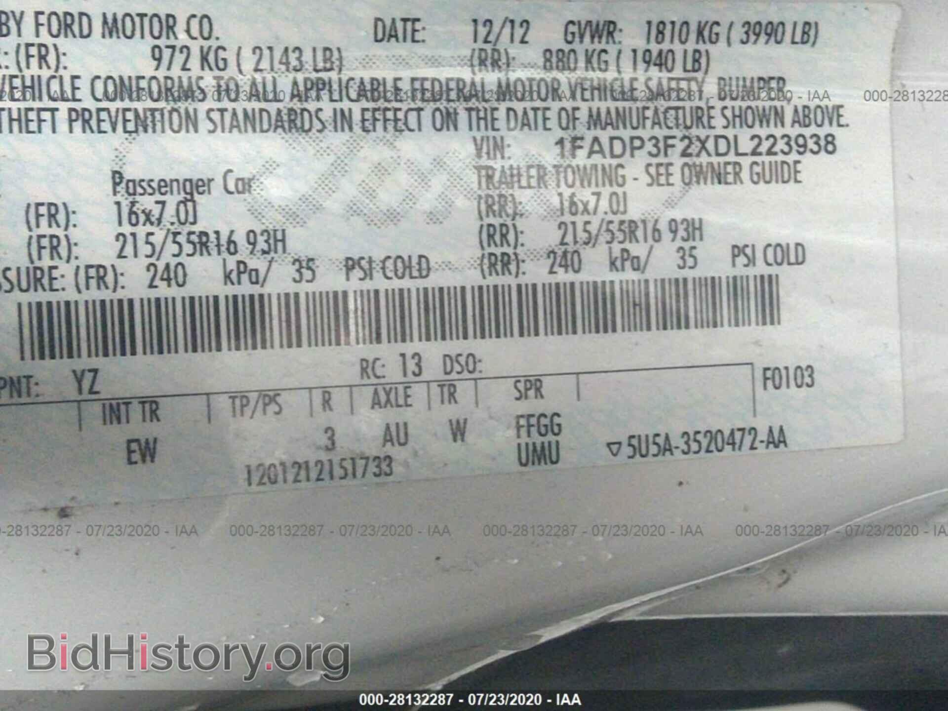 2013 FORD FOCUS - VIN: 1FADP3F2XDL223938 - Photo 9