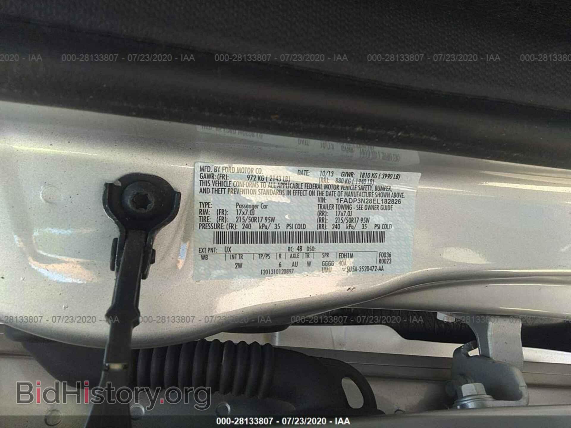 2014 FORD FOCUS - VIN: 1FADP3N28EL182826 - Фото 9