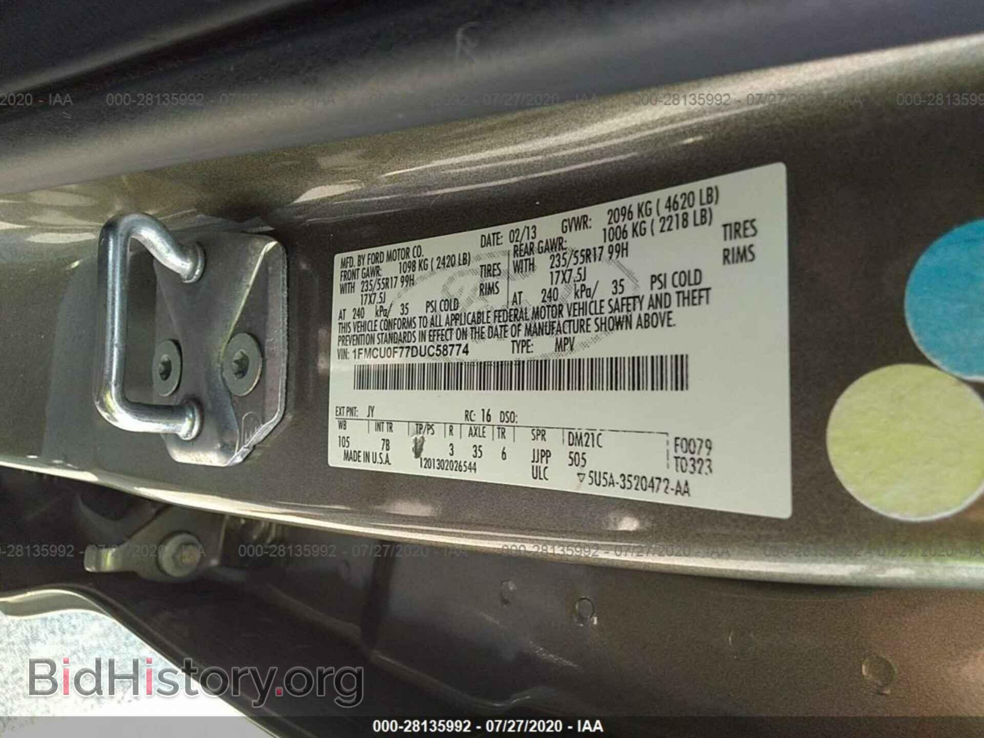 2013 FORD ESCAPE - VIN: 1FMCU0F77DUC58774 - Photo 9