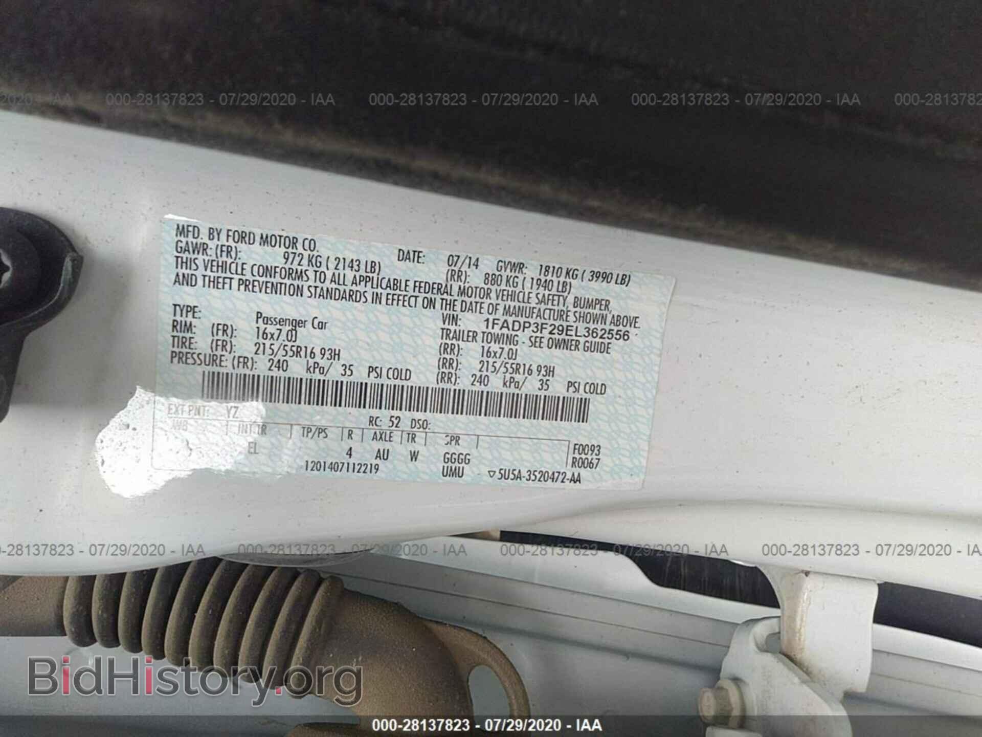 2014 FORD FOCUS - VIN: 1FADP3F29EL362556 - Фото 9