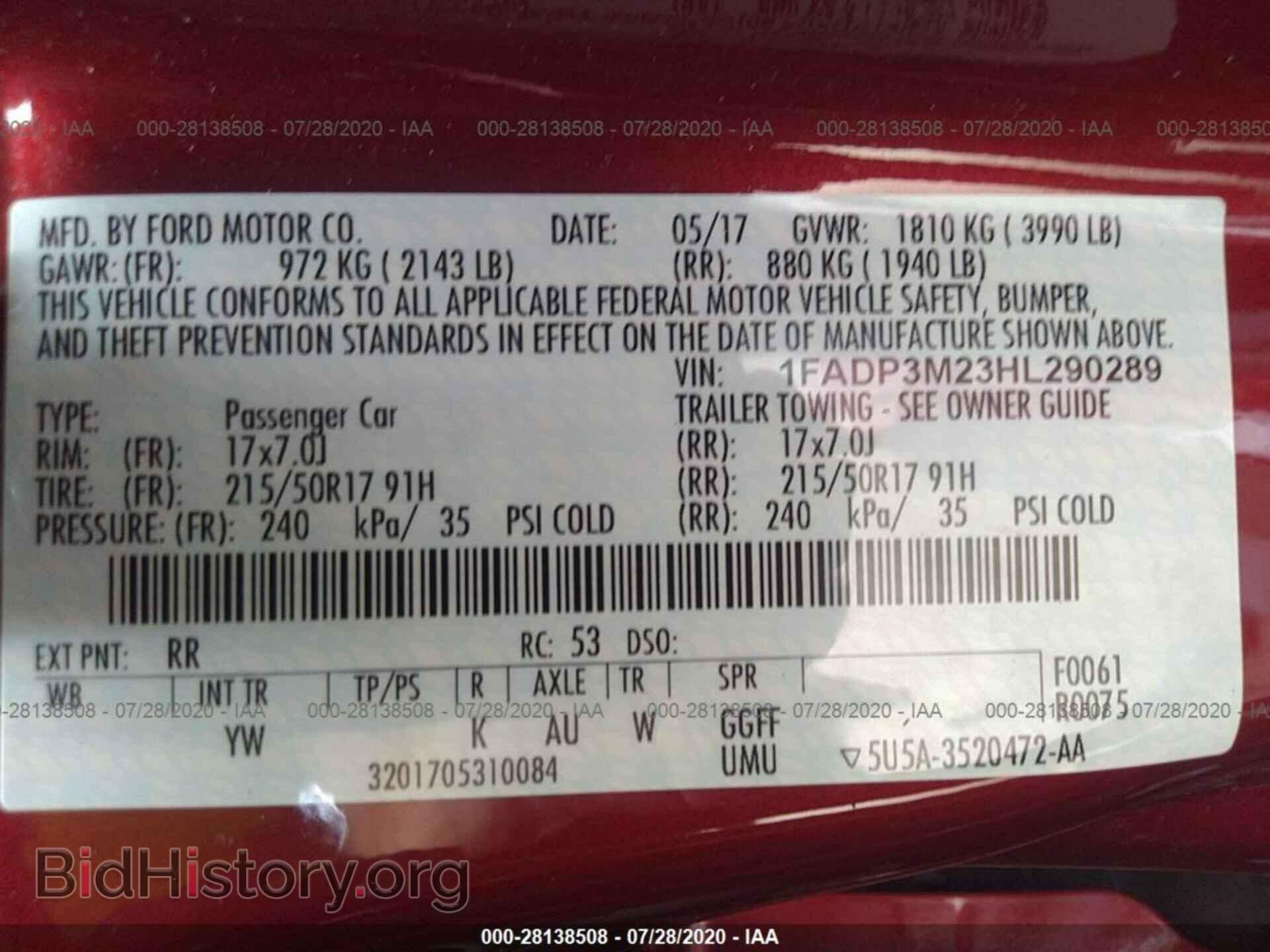 2017 FORD FOCUS - VIN: 1FADP3M23HL290289 - Photo 9