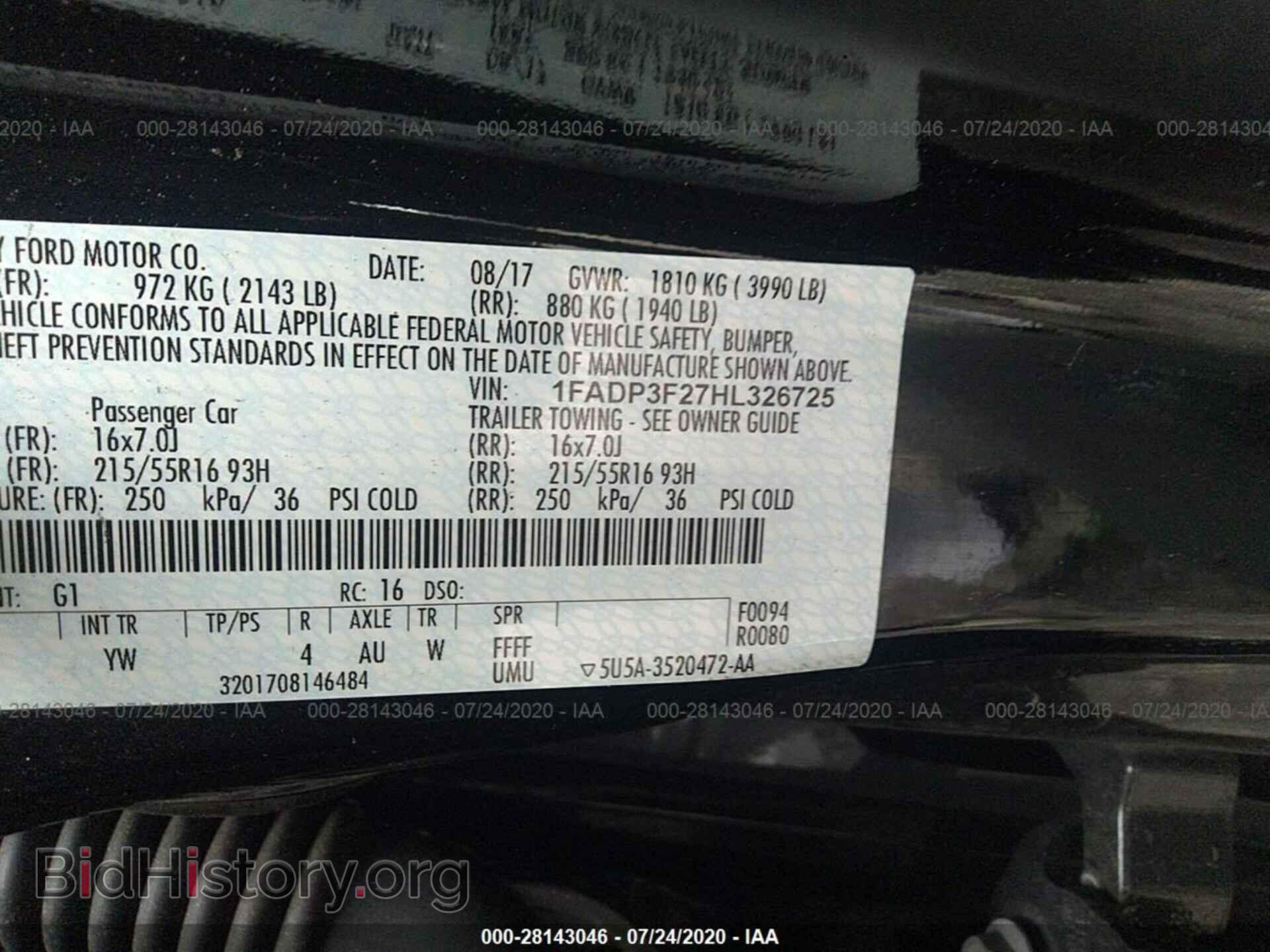 2017 FORD FOCUS - VIN: 1FADP3F27HL326725 - Фото 9