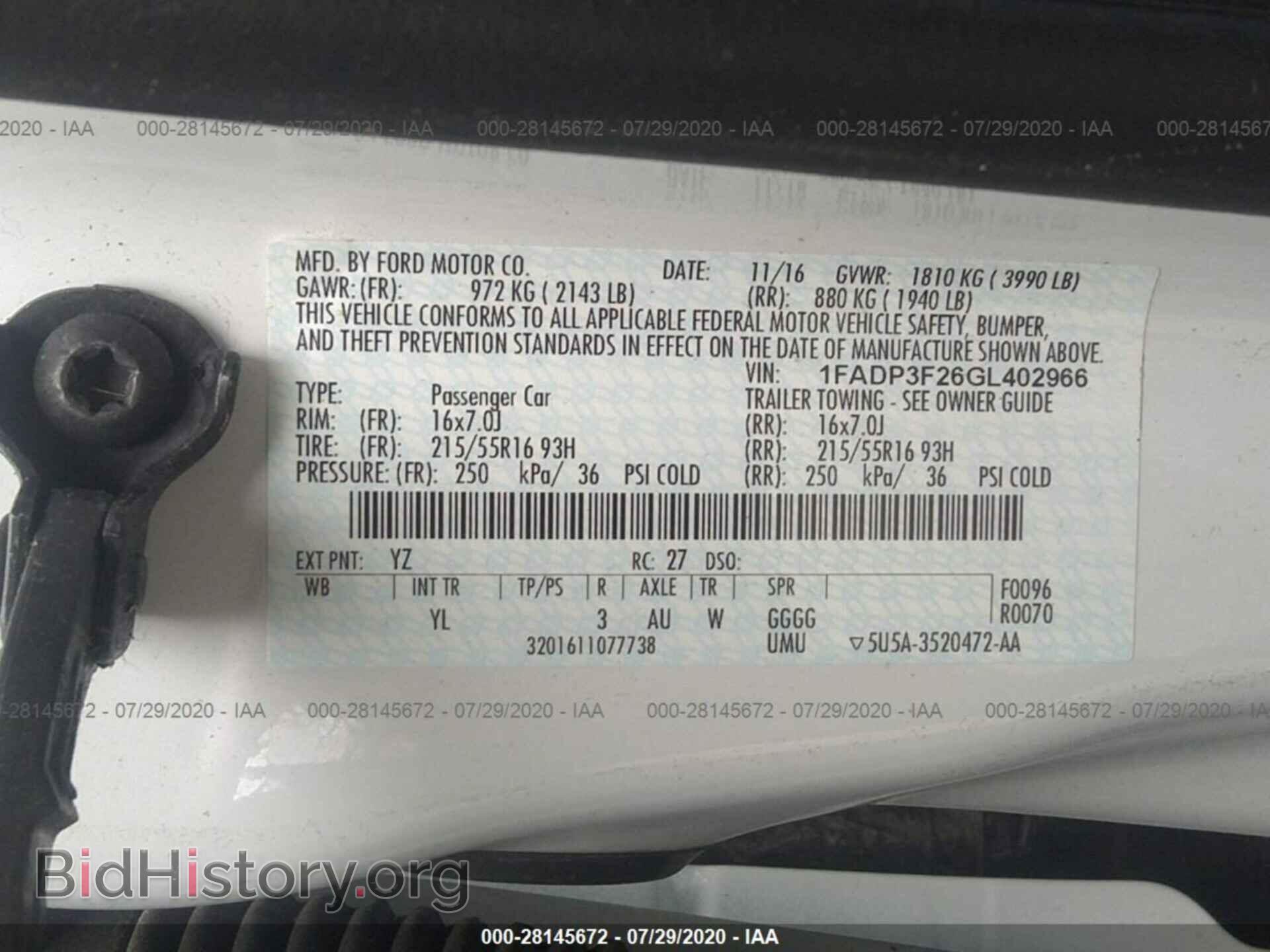 2016 FORD FOCUS - VIN: 1FADP3F26GL402966 - Фото 9