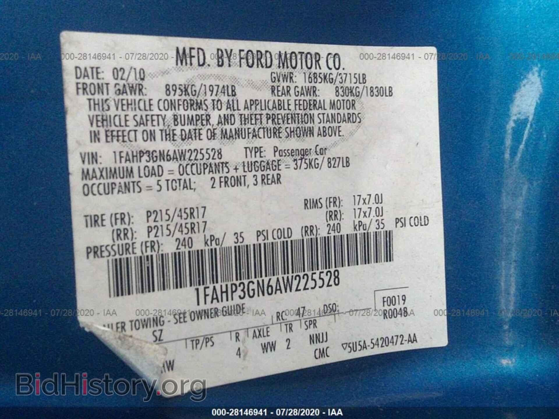 2010 FORD FOCUS - VIN: 1FAHP3GN6AW225528 - Фото 9