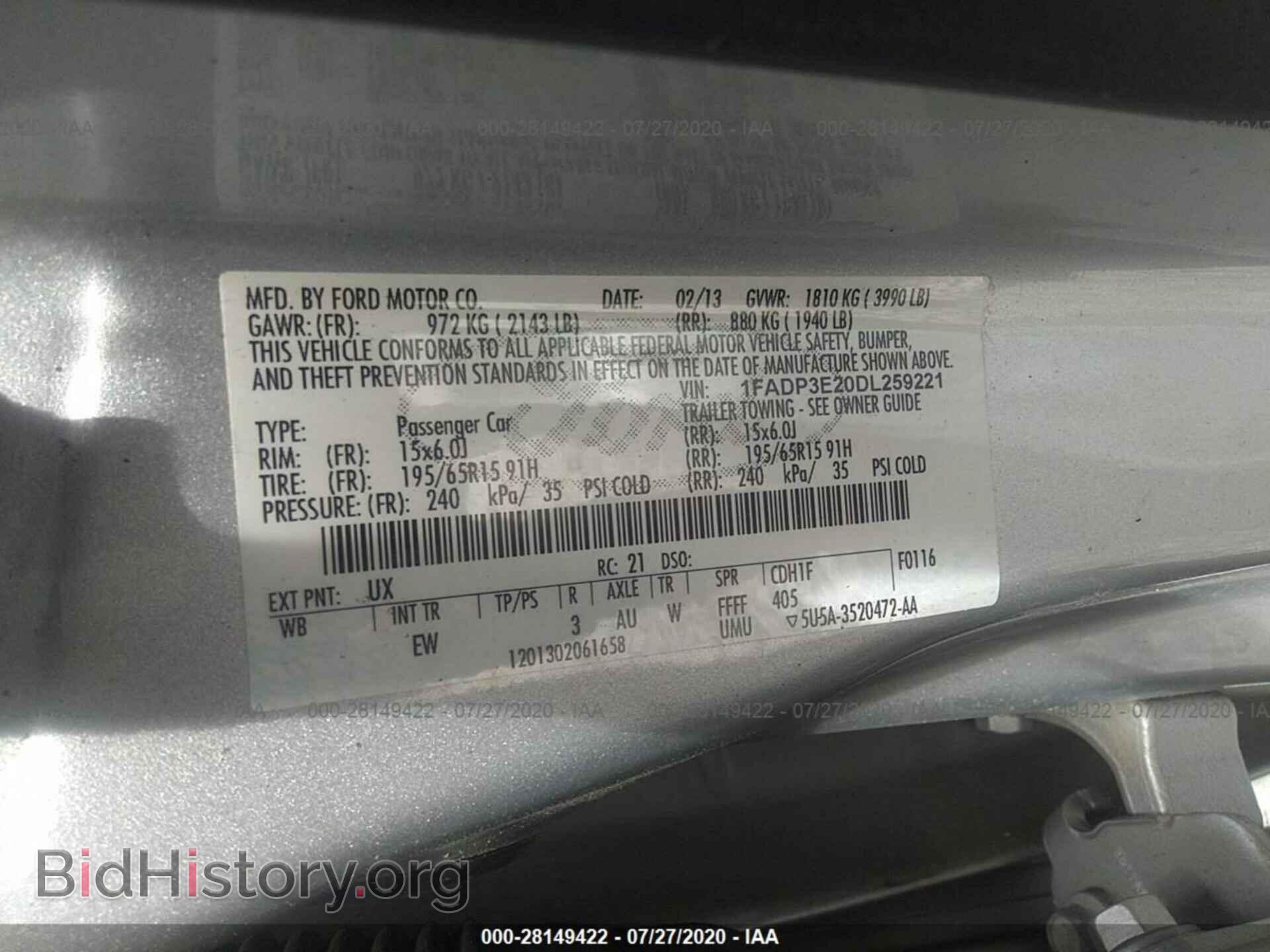 2013 FORD FOCUS - VIN: 1FADP3E20DL259221 - Фото 9