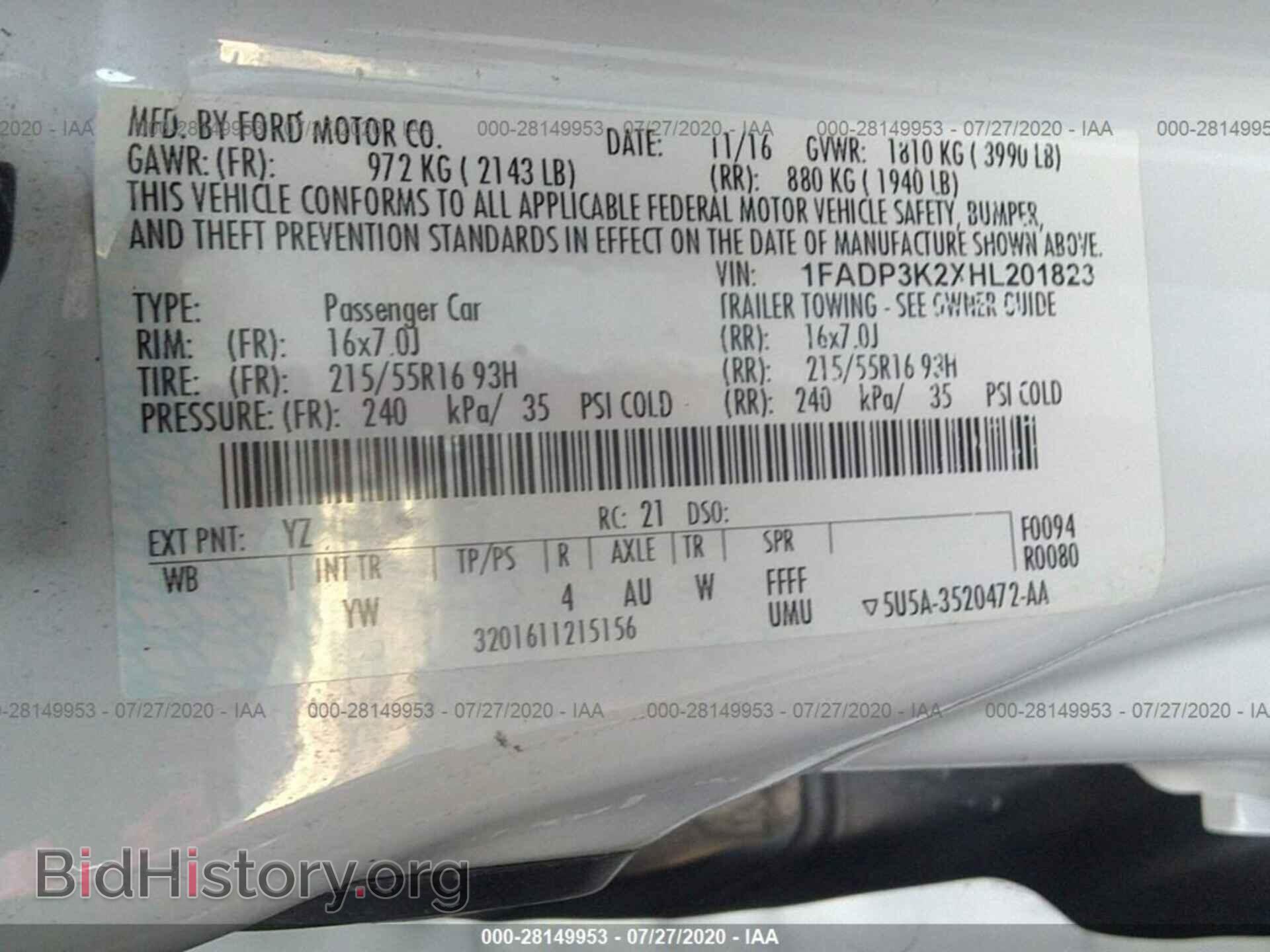 2017 FORD FOCUS - VIN: 1FADP3K2XHL201823 - Photo 9